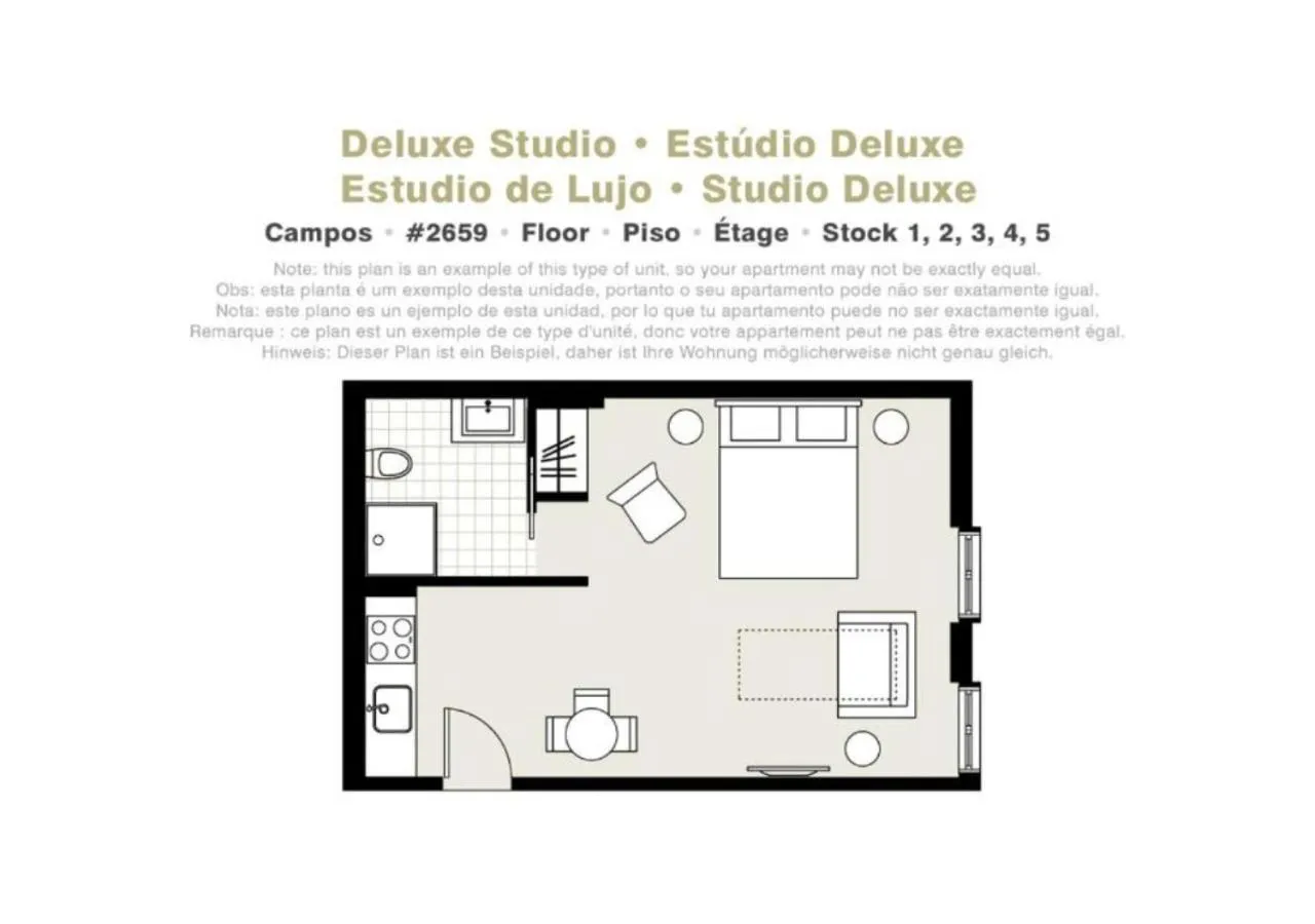 Floor plan in Lisbon Serviced Apartments - Campos