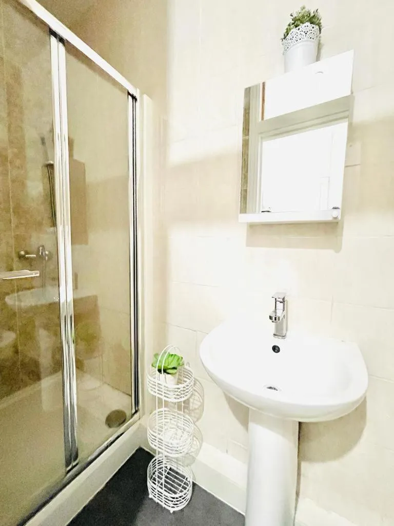 Shower in London Luxury Apartment with Private Jacuzzi Hot tub & Sauna