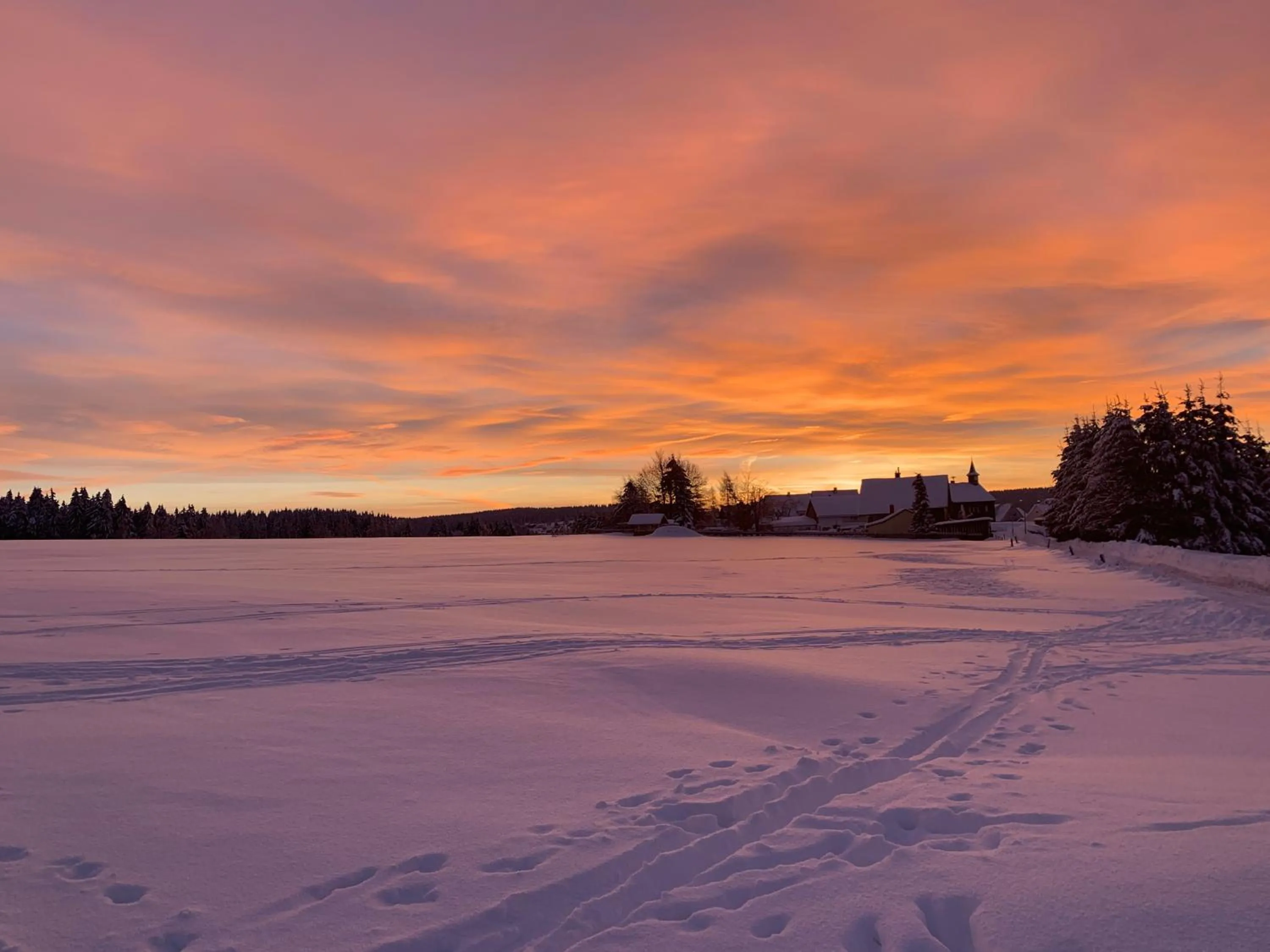 Winter in Haus Rosenbaum am Rennsteig Gruppenhaus - Pension - Begegnungsstätte bis 50 Personen
