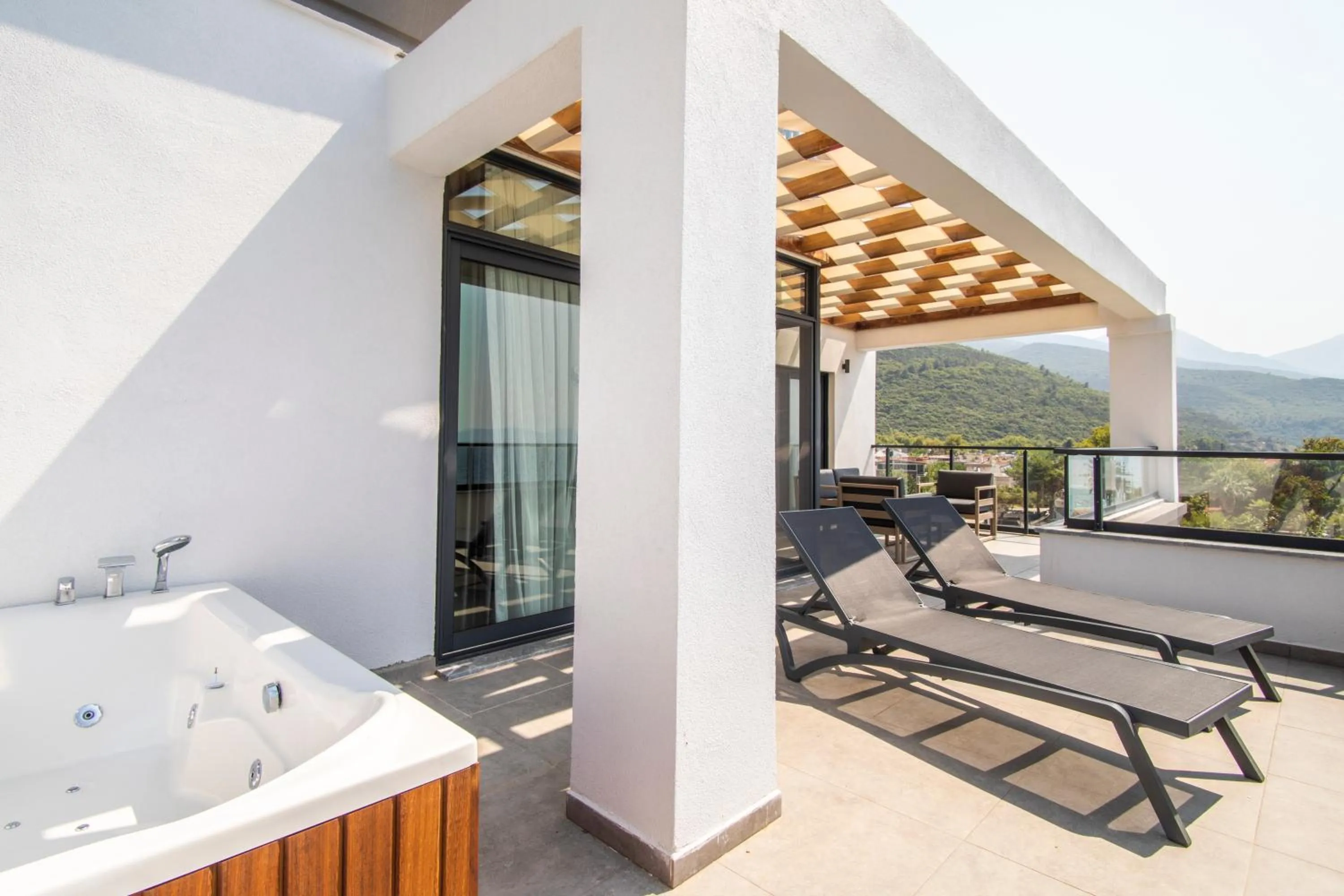 Balcony/Terrace in MAIA Luxury Beach Hotel & Spa