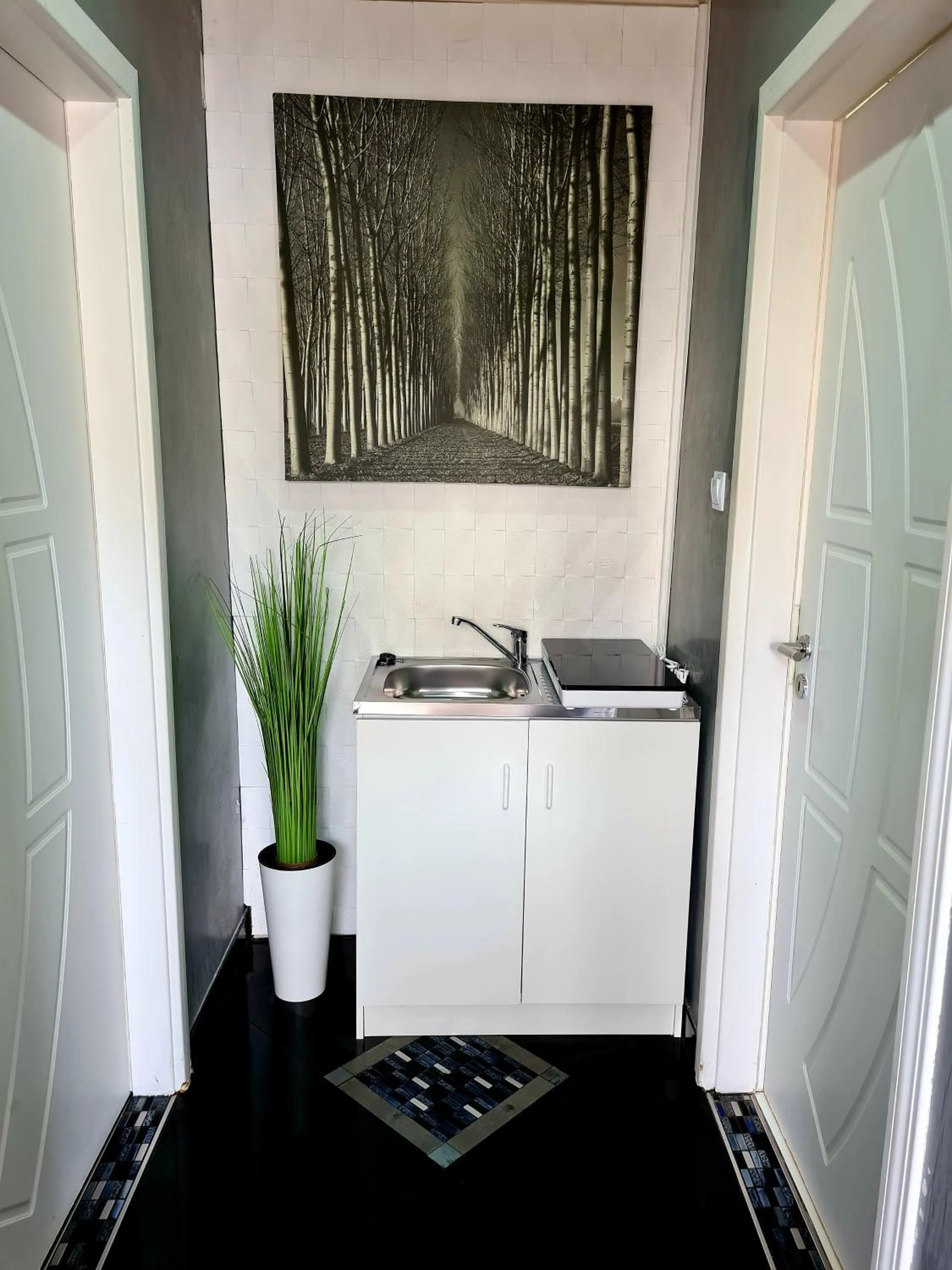 Kitchen or kitchenette in Airport Luxury Apartman 42