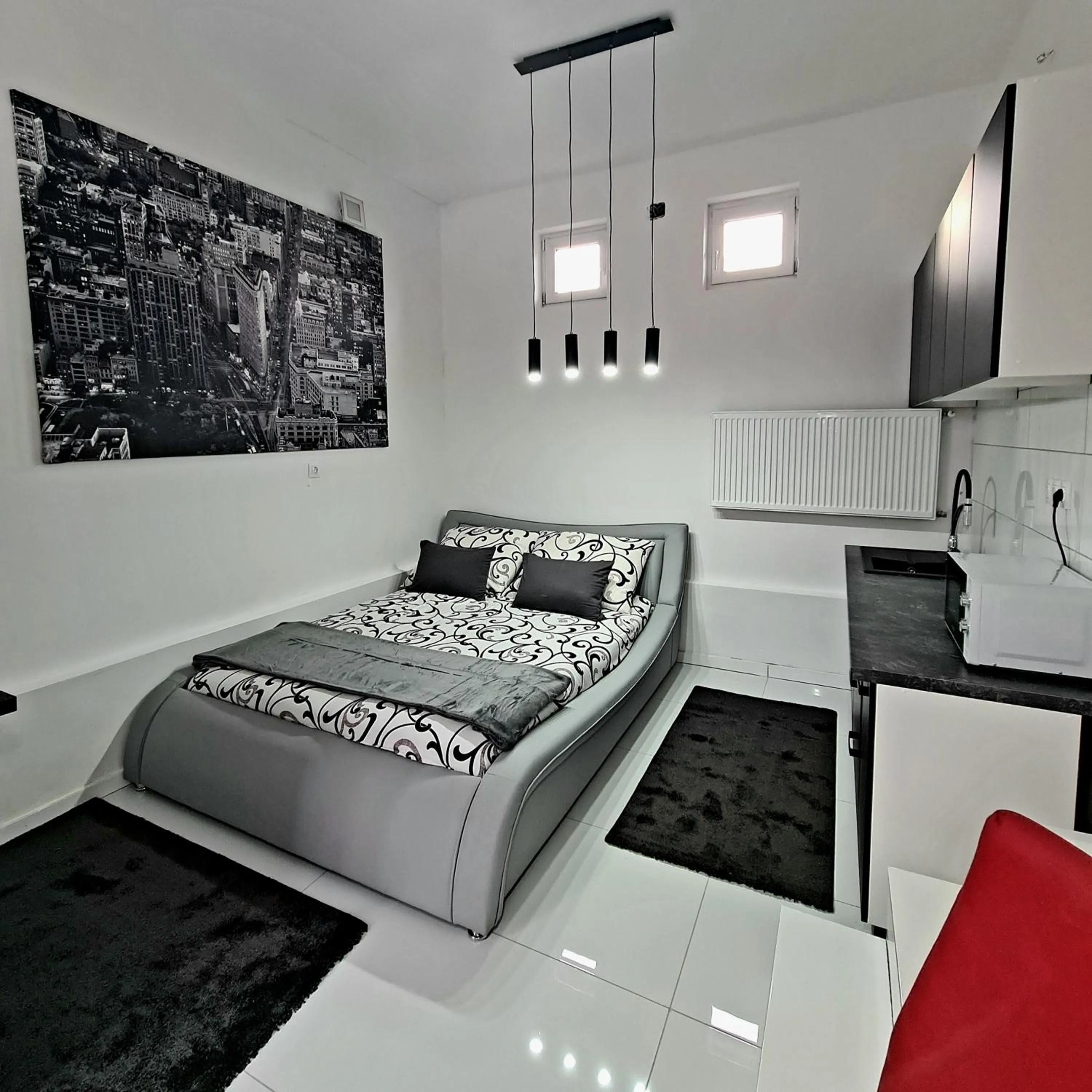 Bedroom, Bed in Airport Luxury Apartman 42