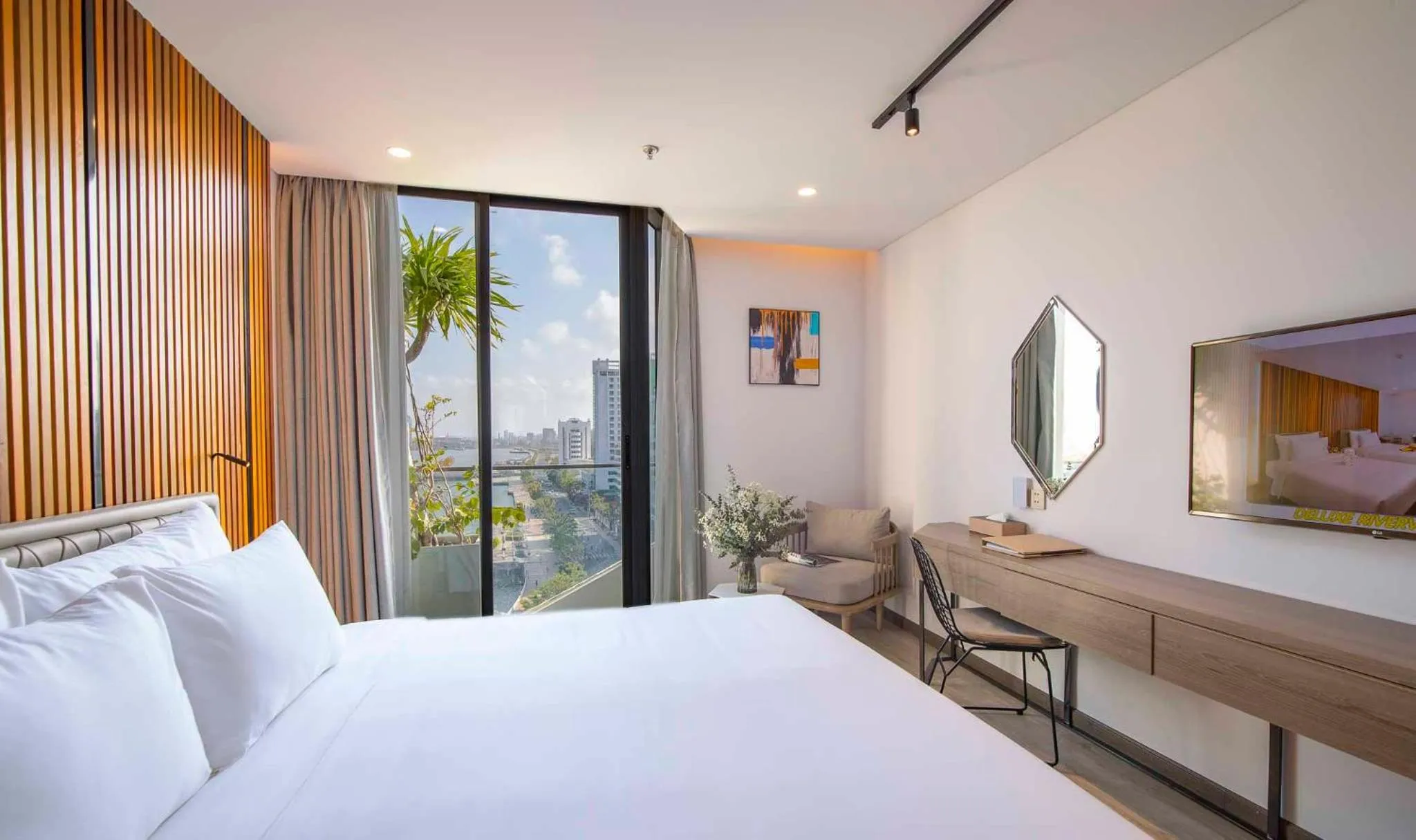 View (from property/room), Bed in HAIAN Riverfront Hotel Da Nang