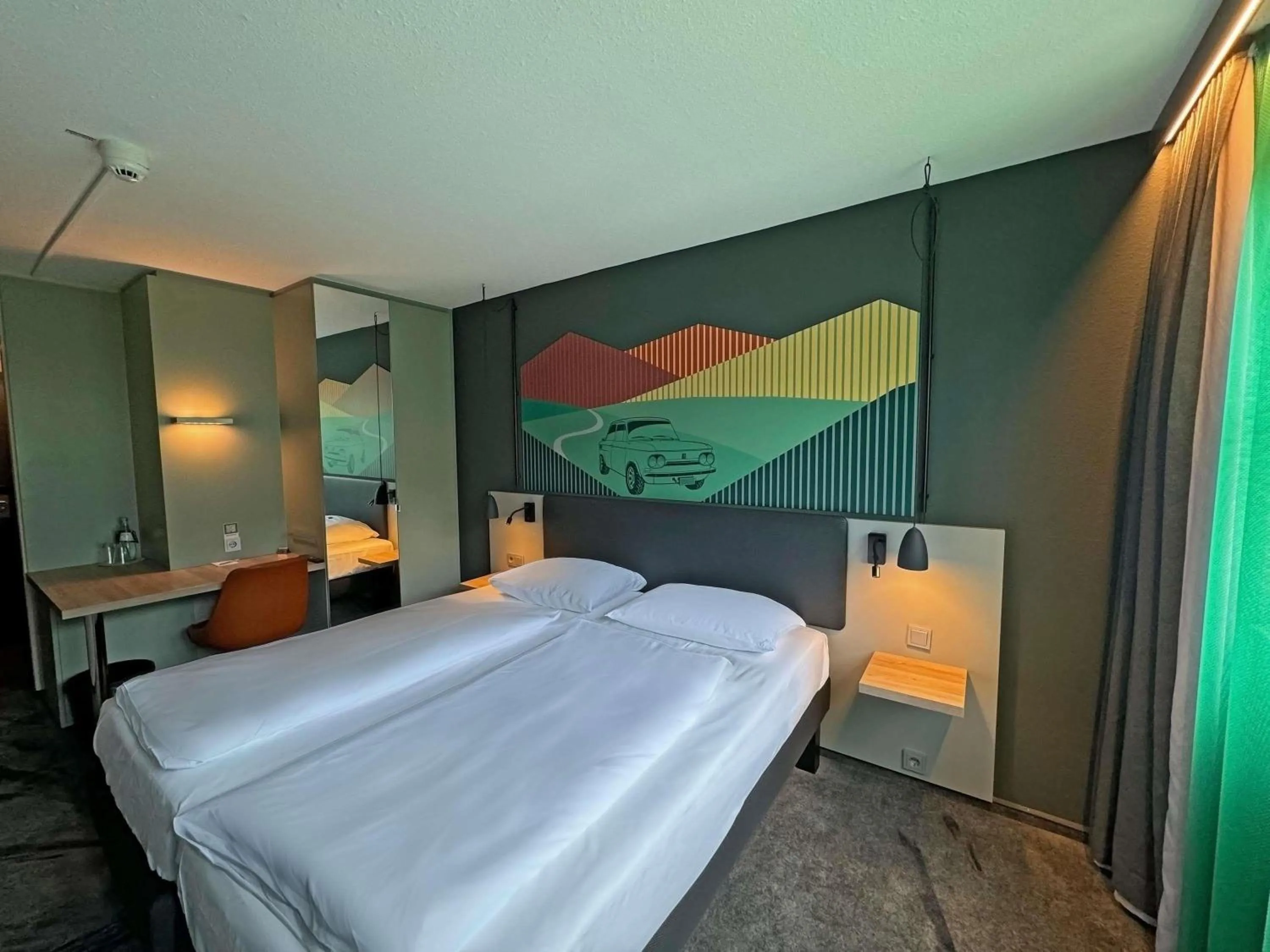 Bedroom, Bed in ibis Styles Neckarsulm
