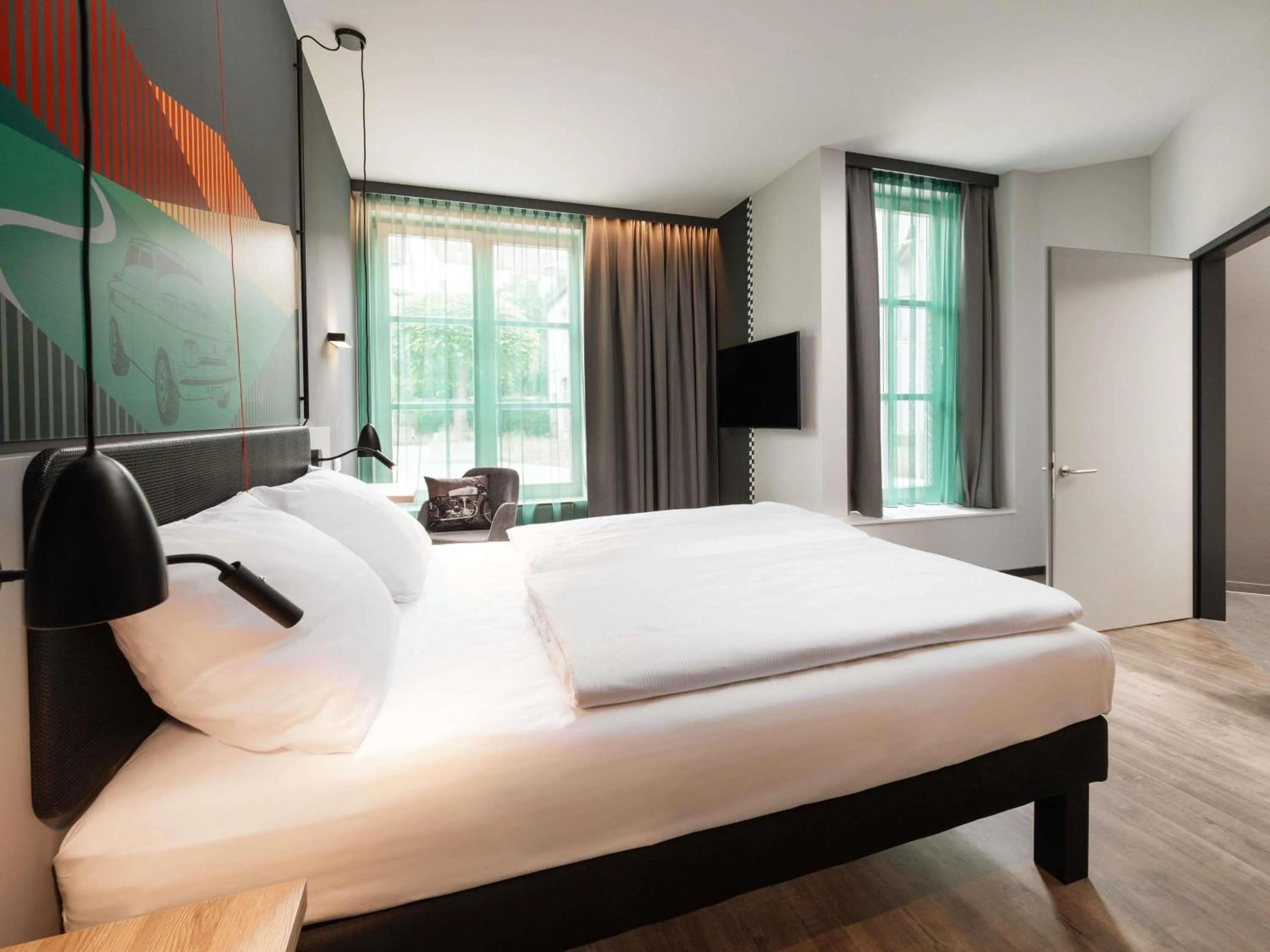 Bedroom, Bed in ibis Styles Neckarsulm