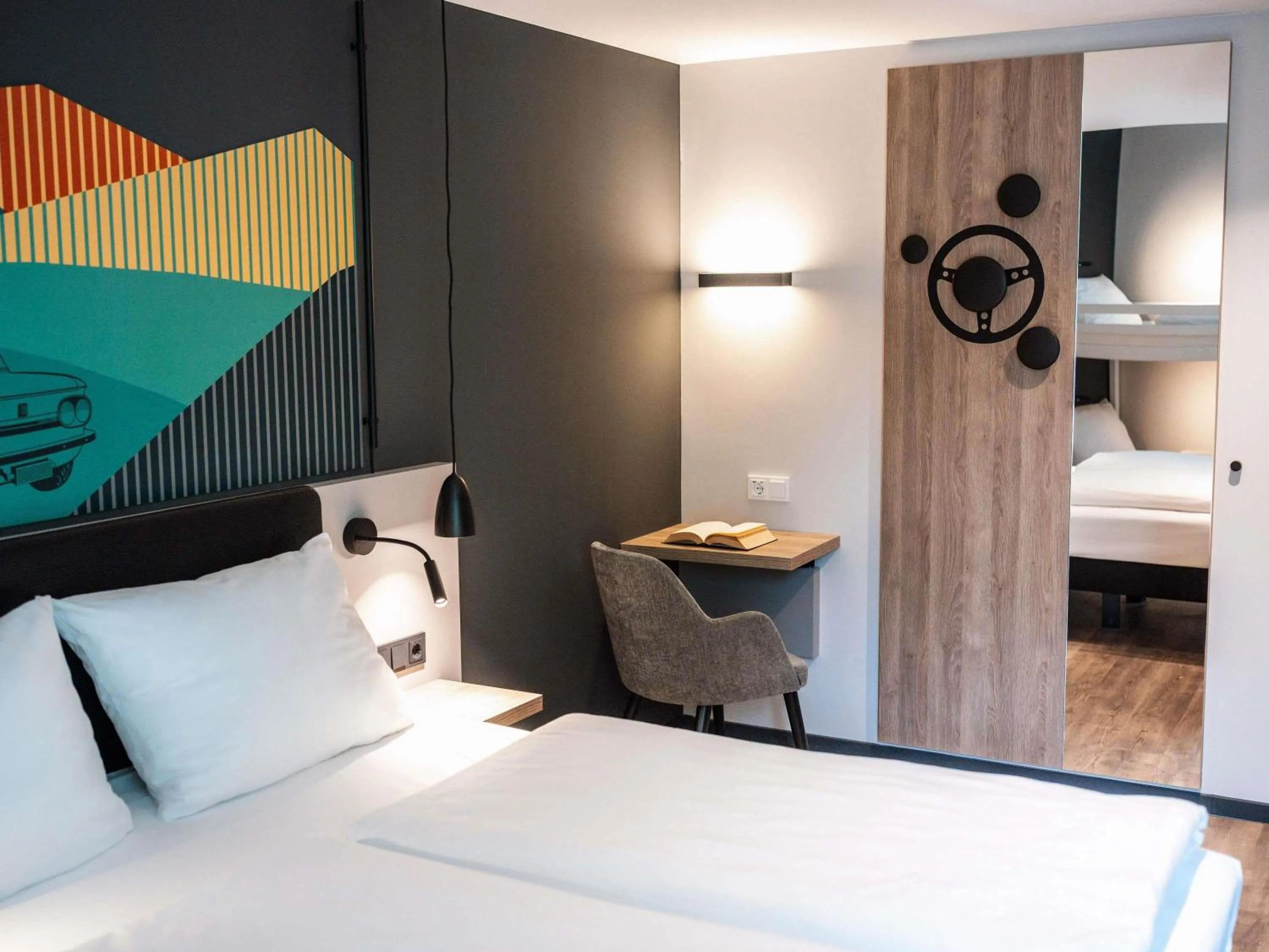 Bedroom, Bed in ibis Styles Neckarsulm