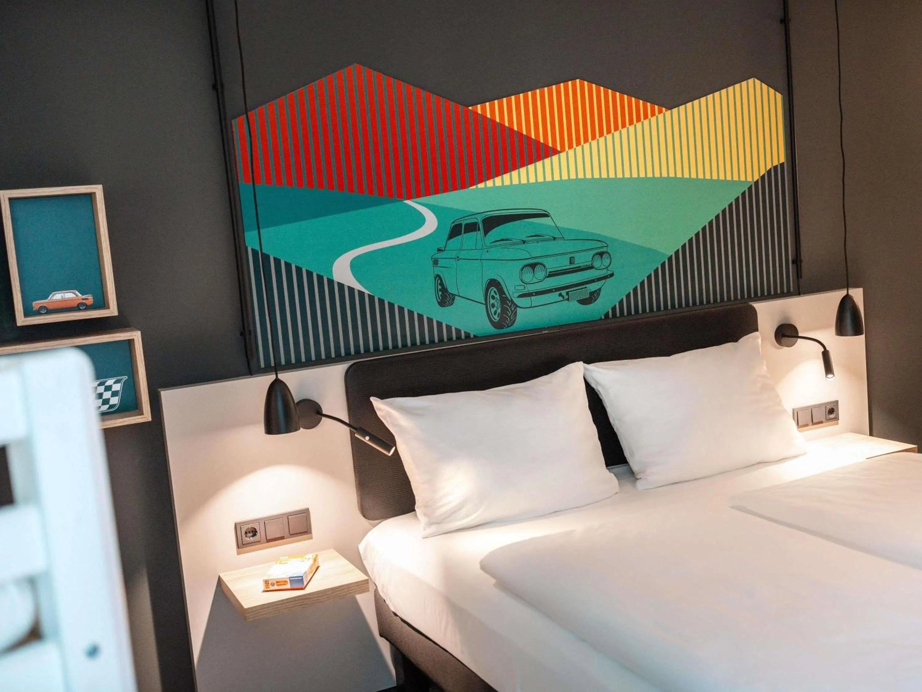 Bedroom, Bed in ibis Styles Neckarsulm