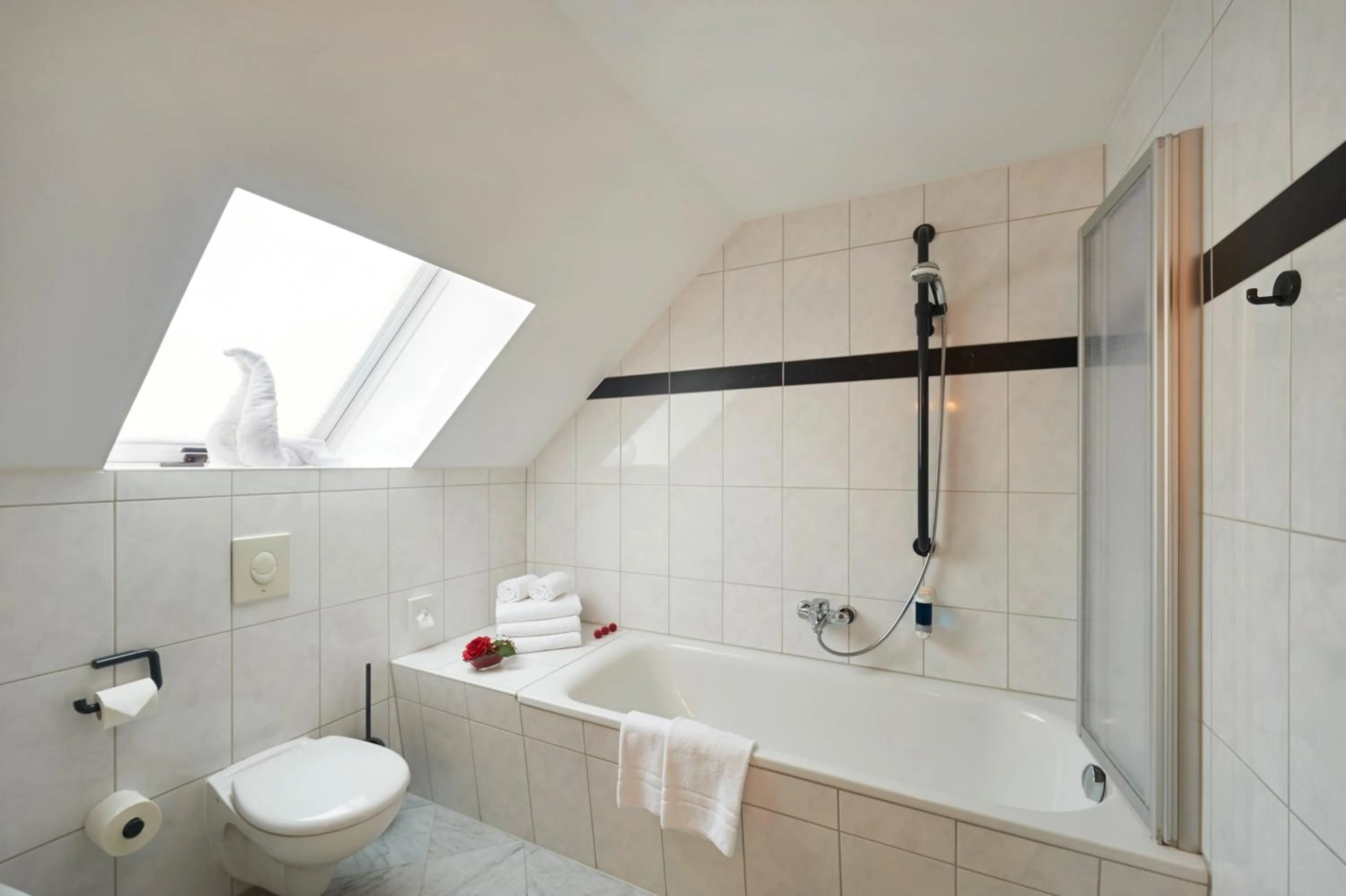 Bathroom in Apparthotel Bad Schandau by STEIGER Hotels