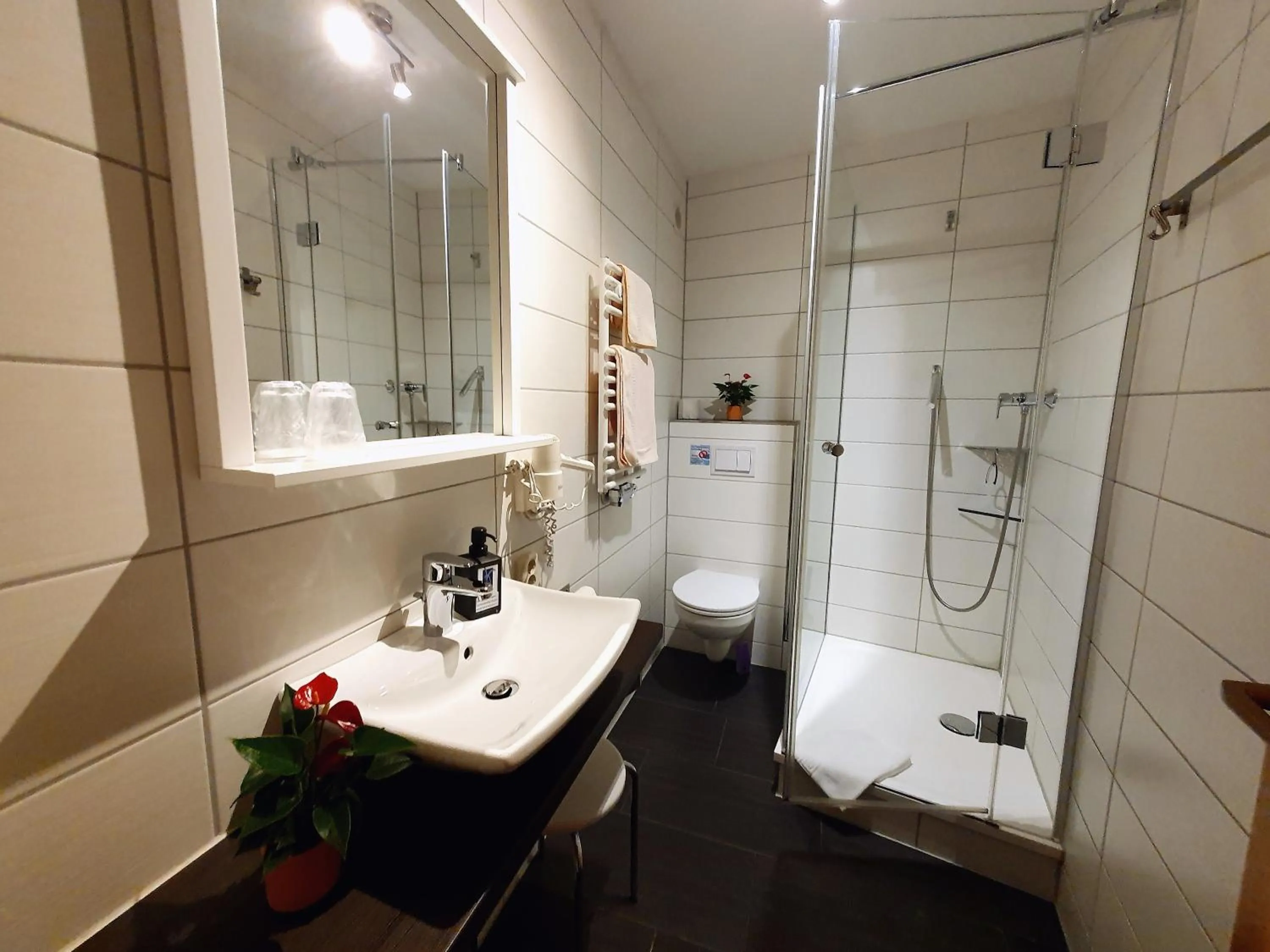 Bathroom in Hotel-Pension Grüne Linde