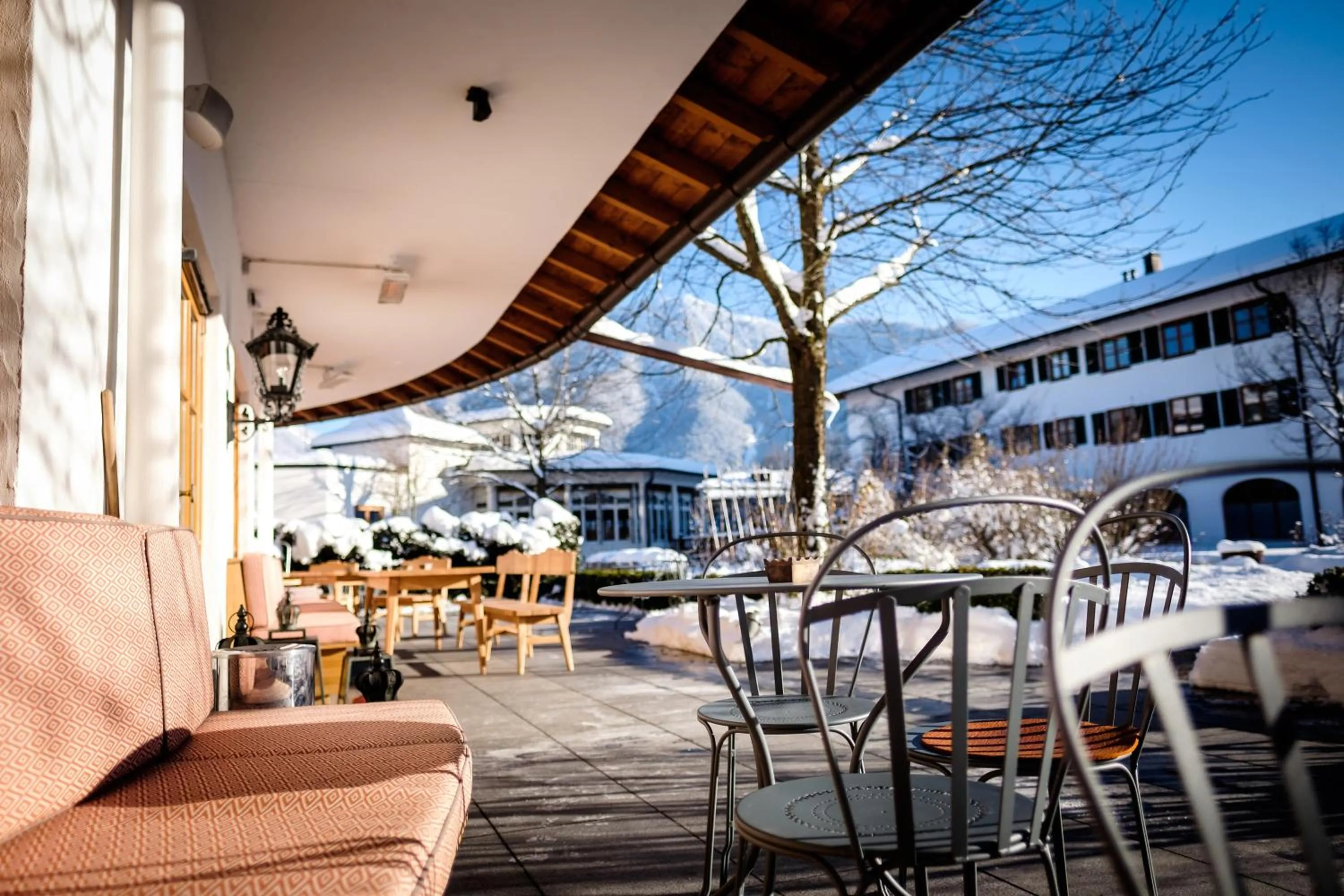 Patio in Spa & Resort Bachmair Weissach, LUXURY FAMILY RESORT