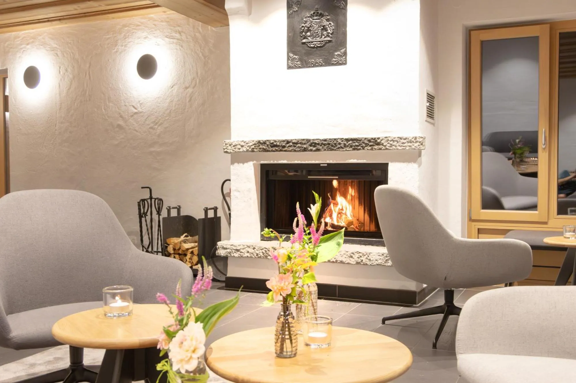 fireplace in Hotel Alpenblick