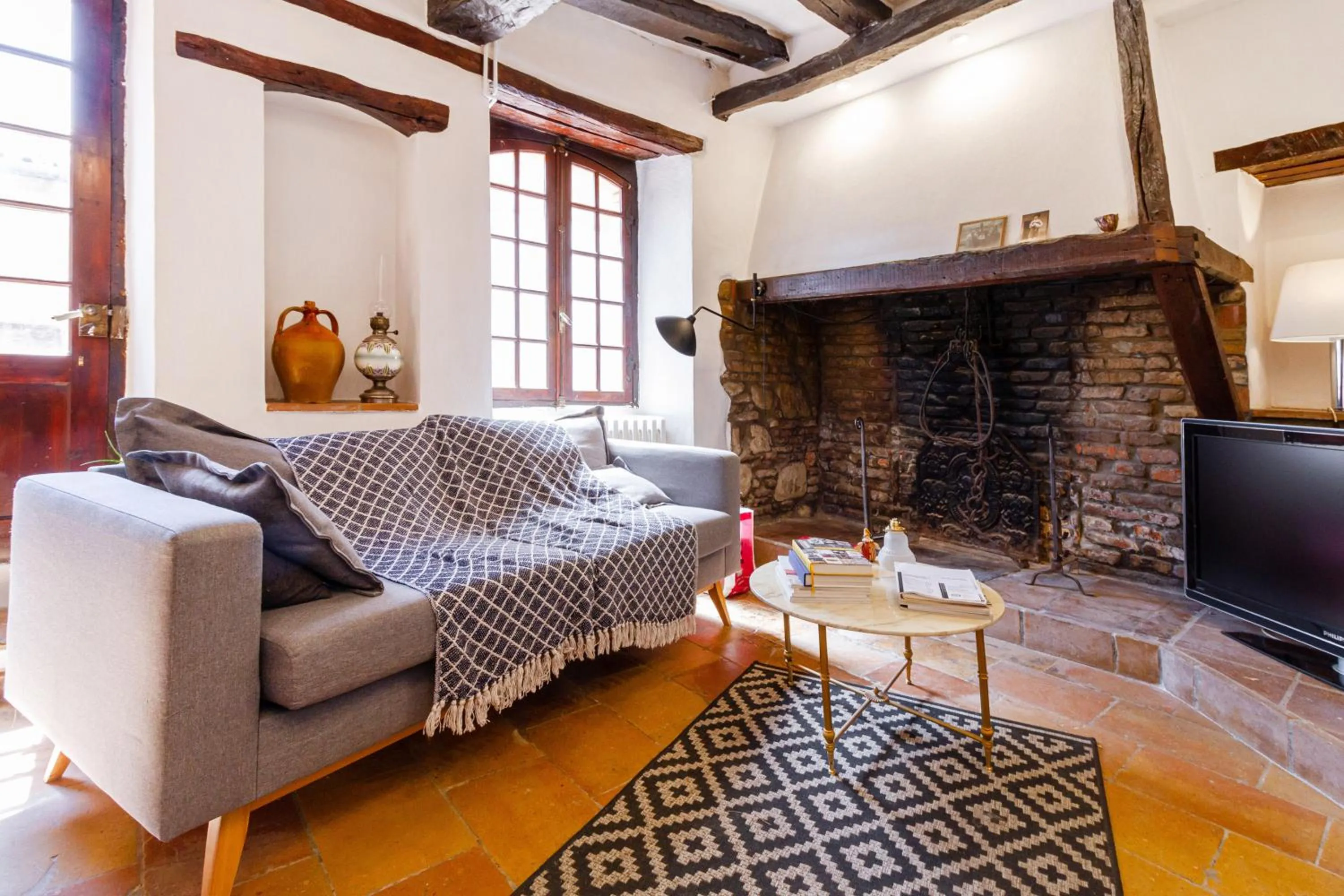 Seating area in B&B du Couvent, chambre aux paons