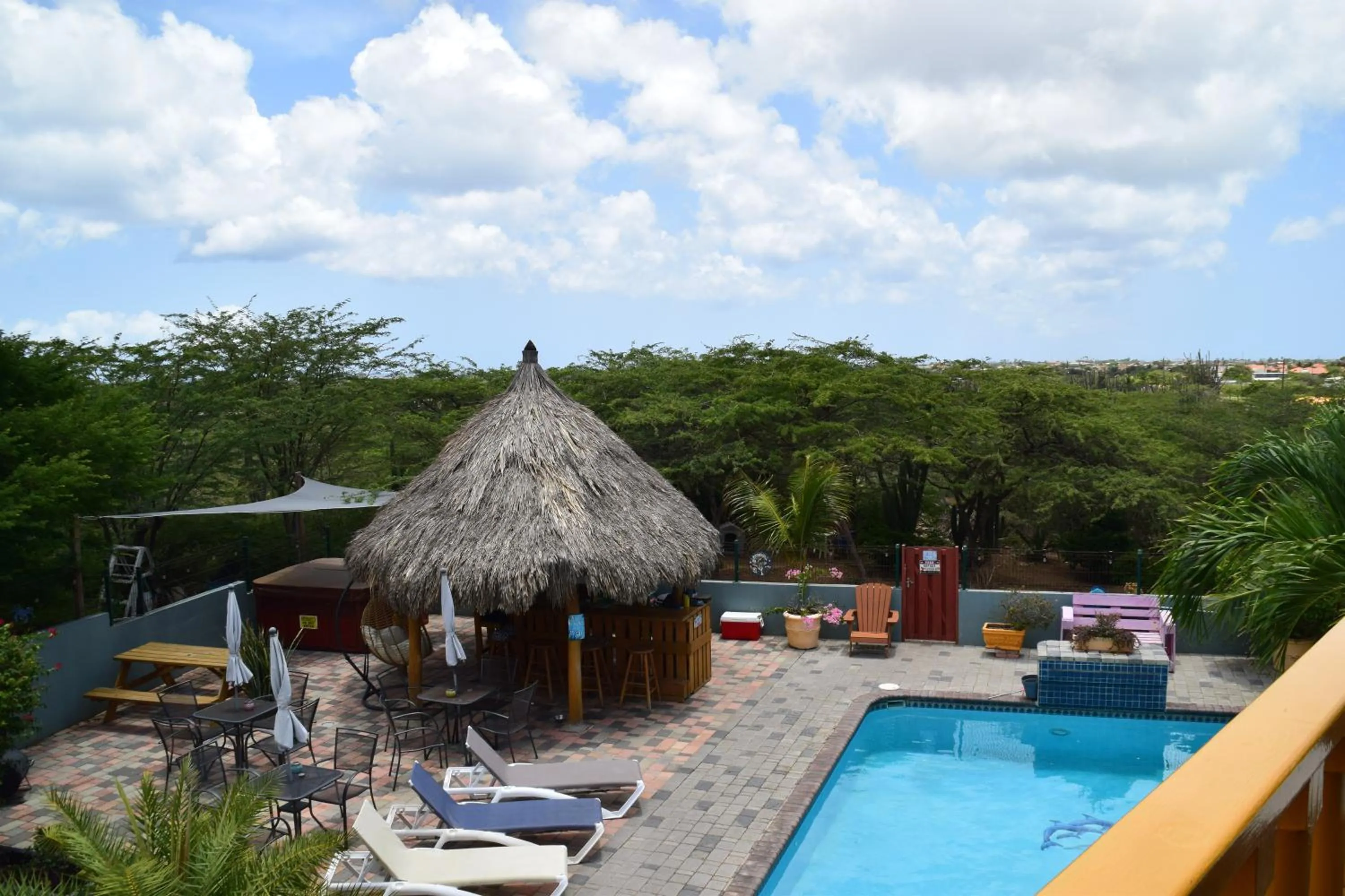 Pool view in La Felicidad Aruba