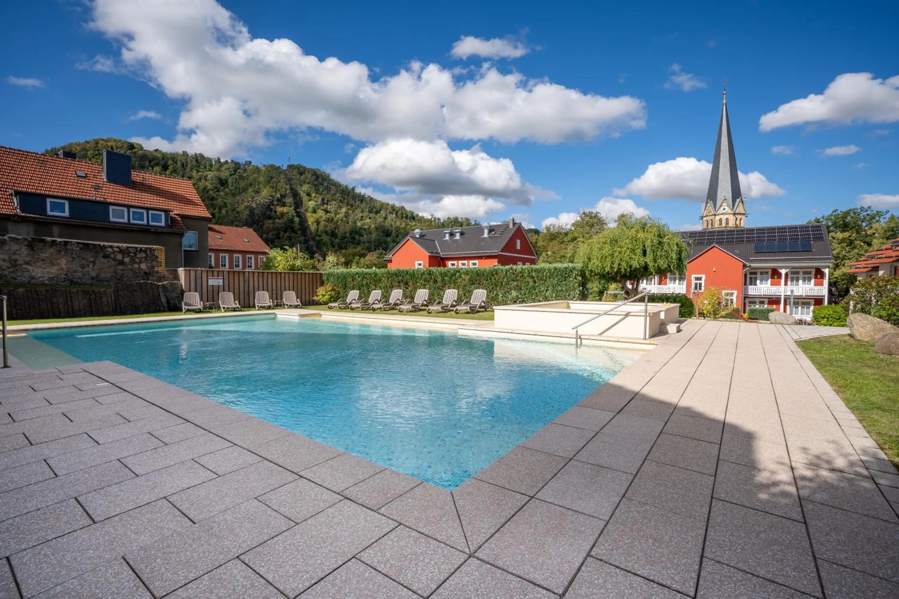 sunbed in Hotelpark Bodetal mit Ferienwohnungen