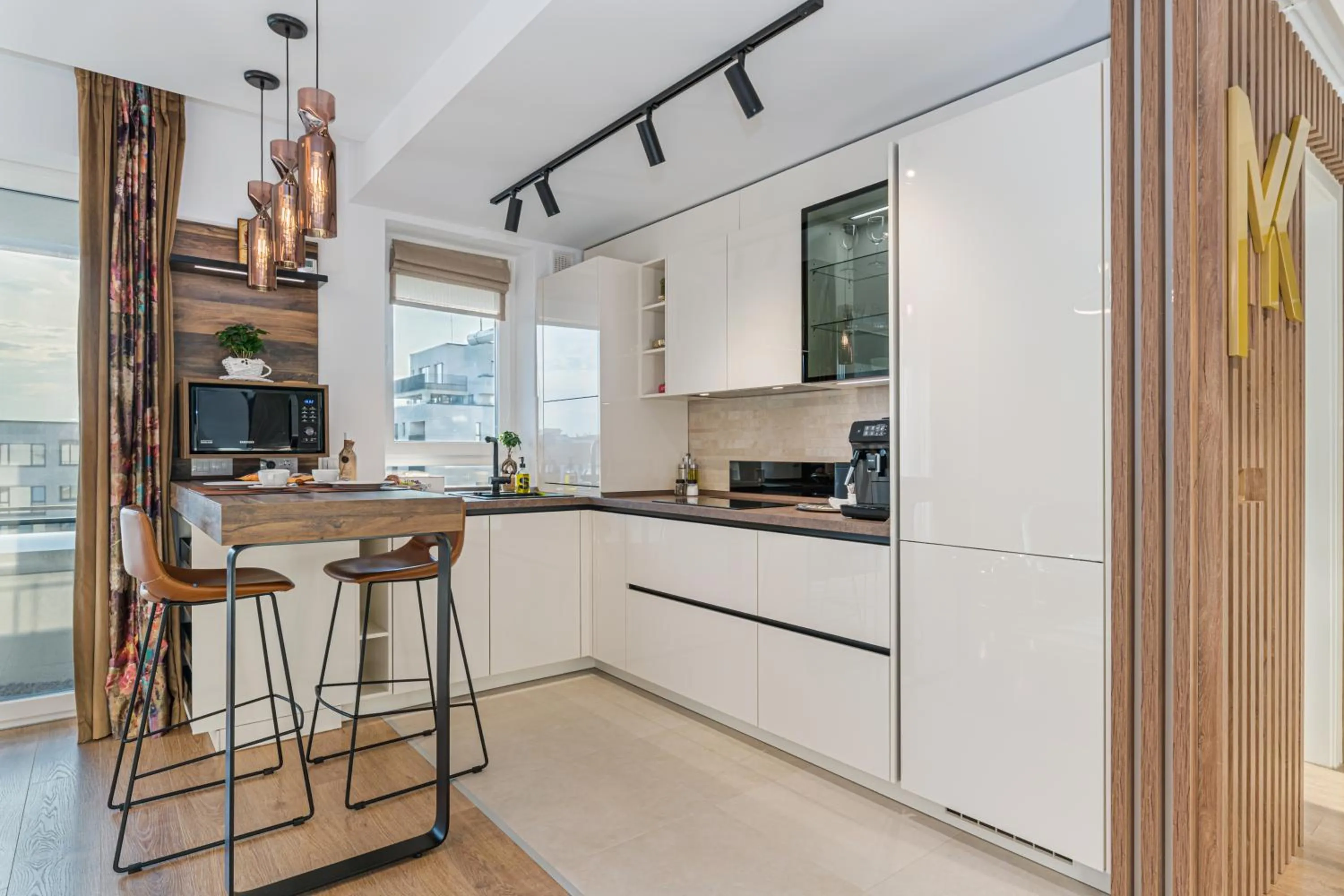 Kitchen or kitchenette in MK Apartments Brasov