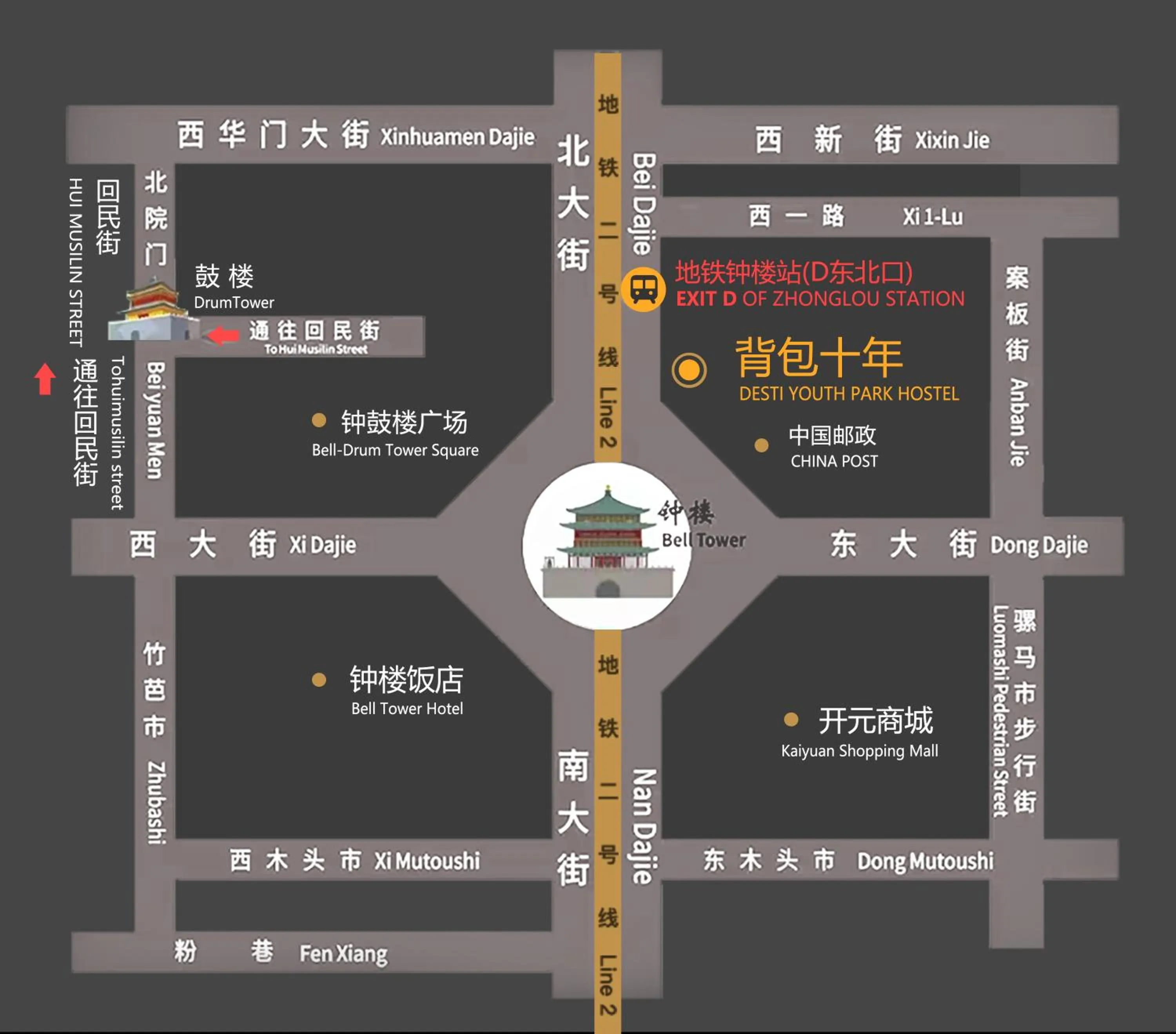 Xi'an Desti Youth Park Hostel Bell & Drum Tower