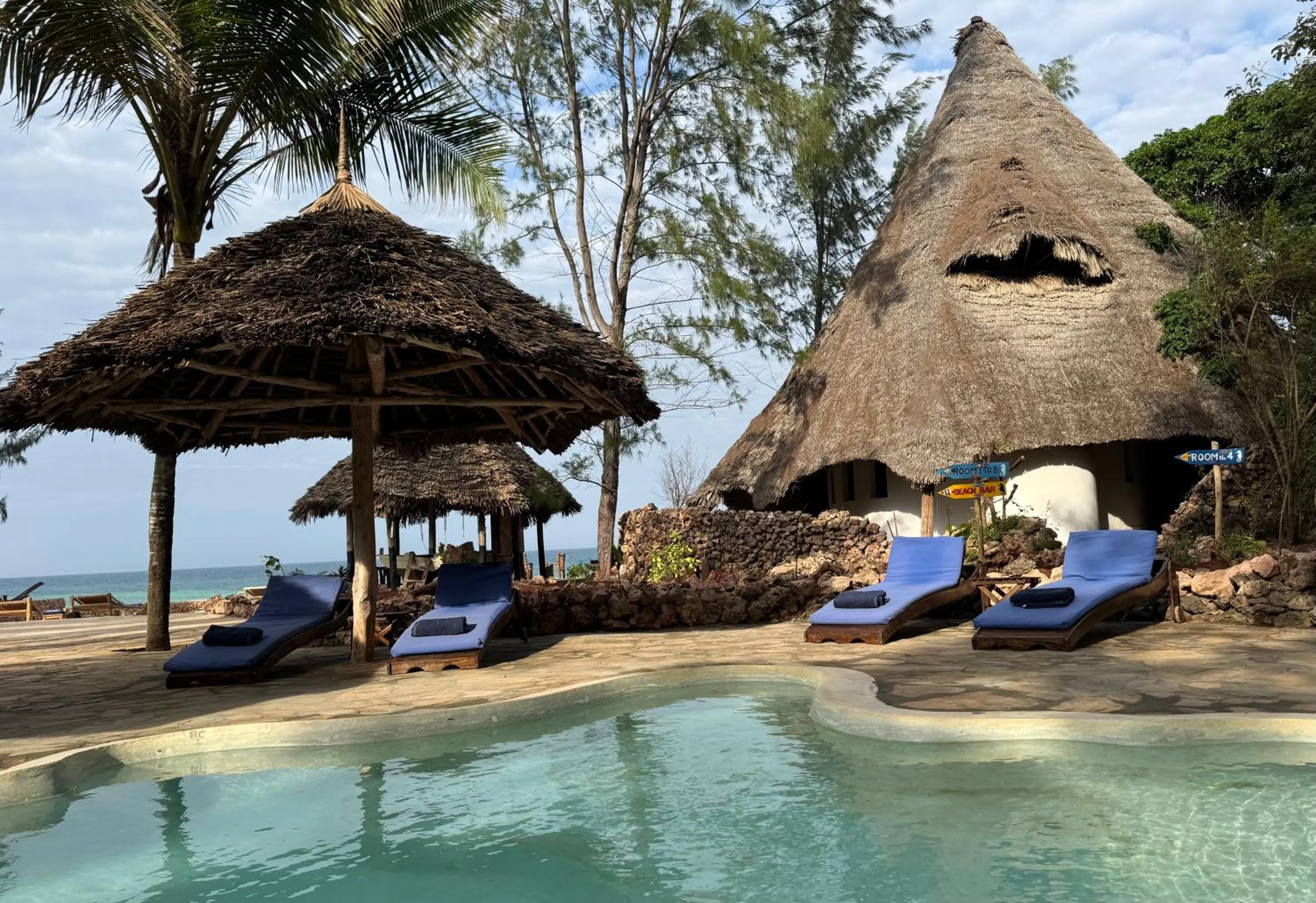 Pool view in Unguja Lodge