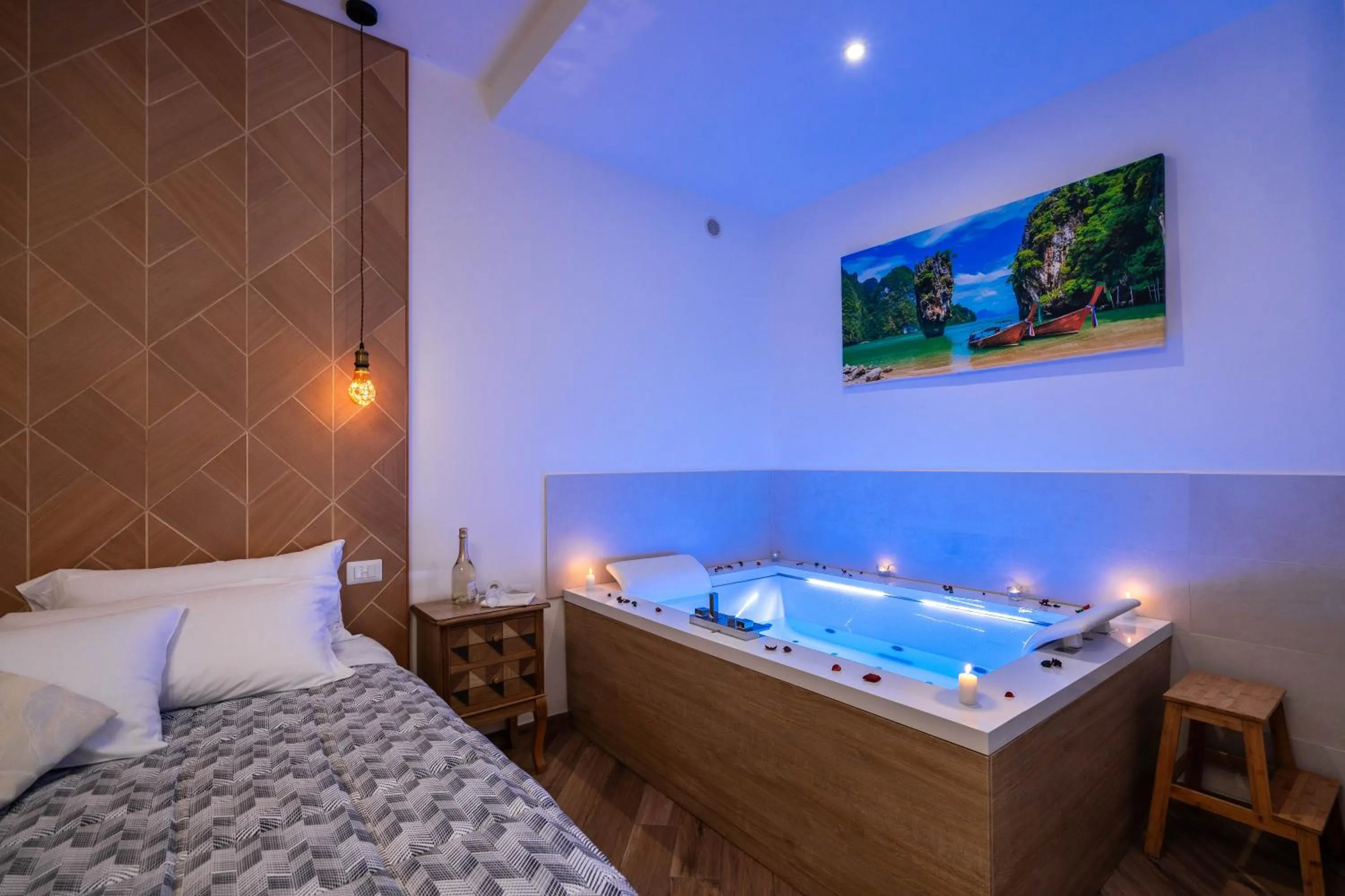 Hot Tub, Bed in Le Querce Farmhouse