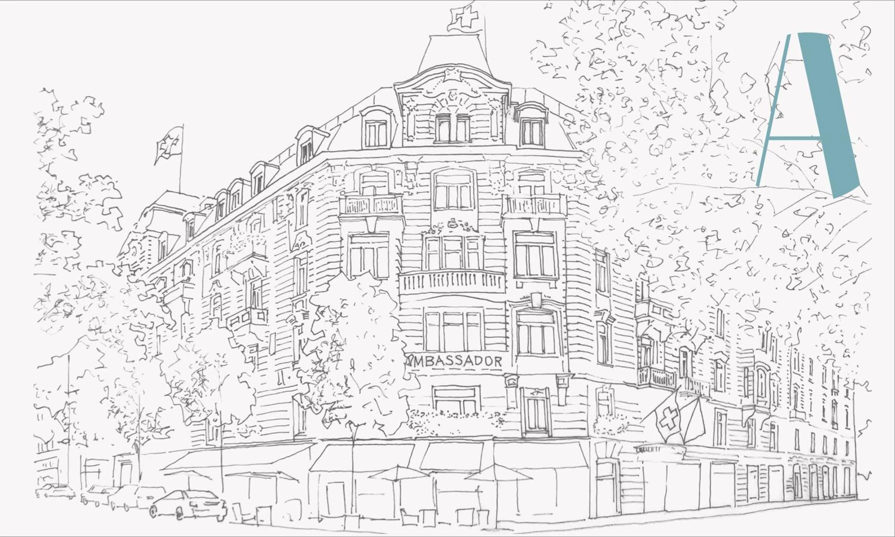 Property building in Small Luxury Hotel Ambassador Zurich