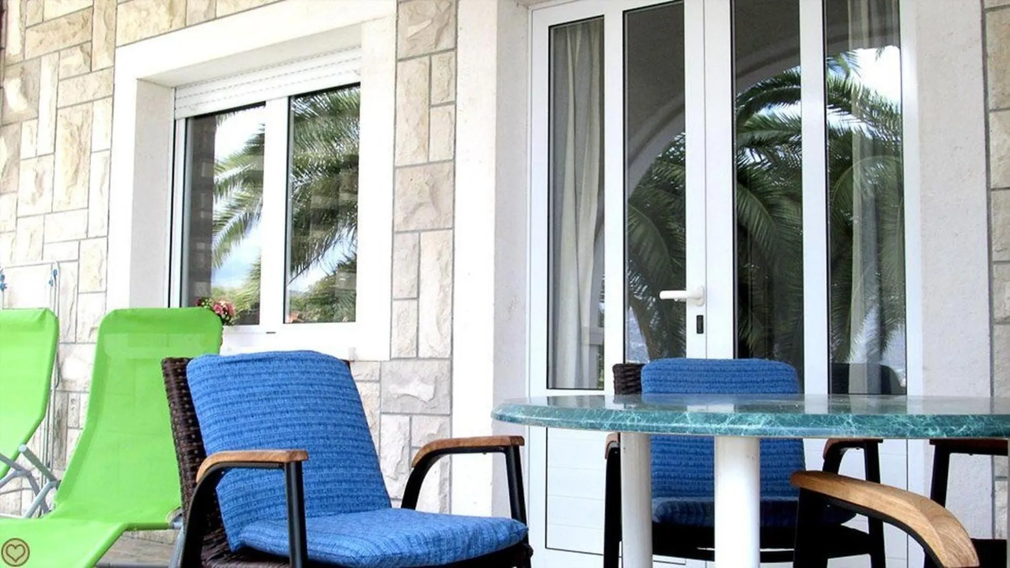 Balcony/Terrace in Apartment for two persons with sea view in Trogir near the beach