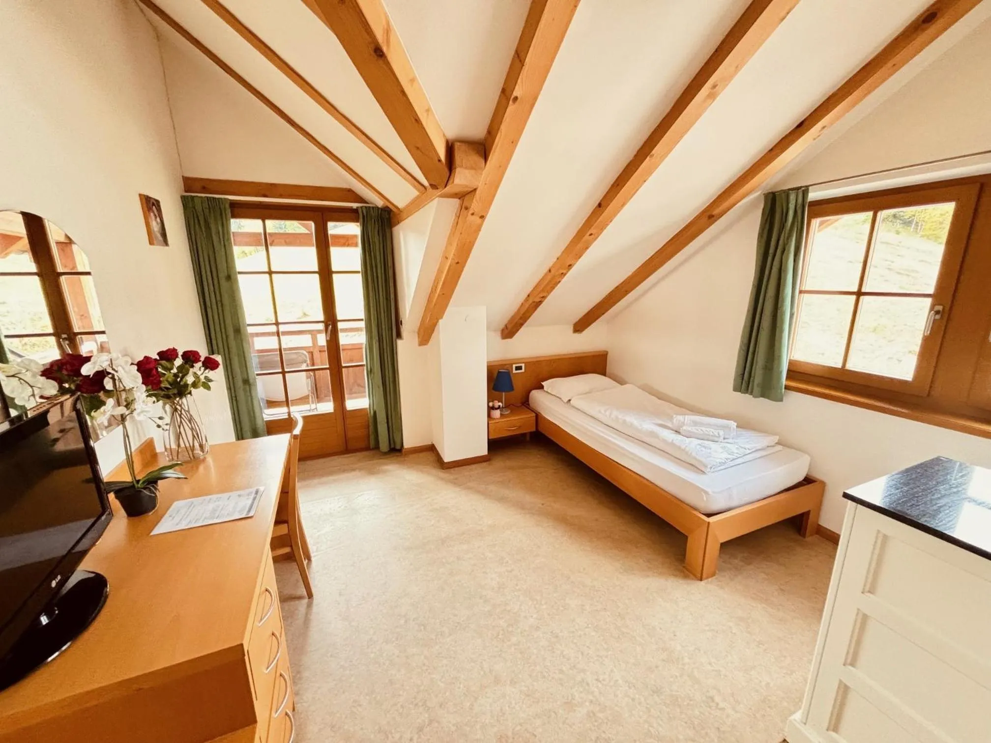 Bed in Hotel Corno Bianco