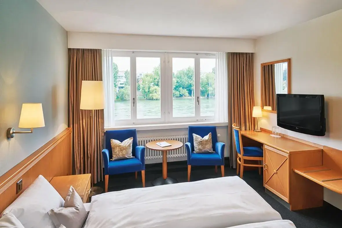 Double Room with River View in Hotel Schiff am Rhein Double Room with River View in Hotel Schiff am Rhein