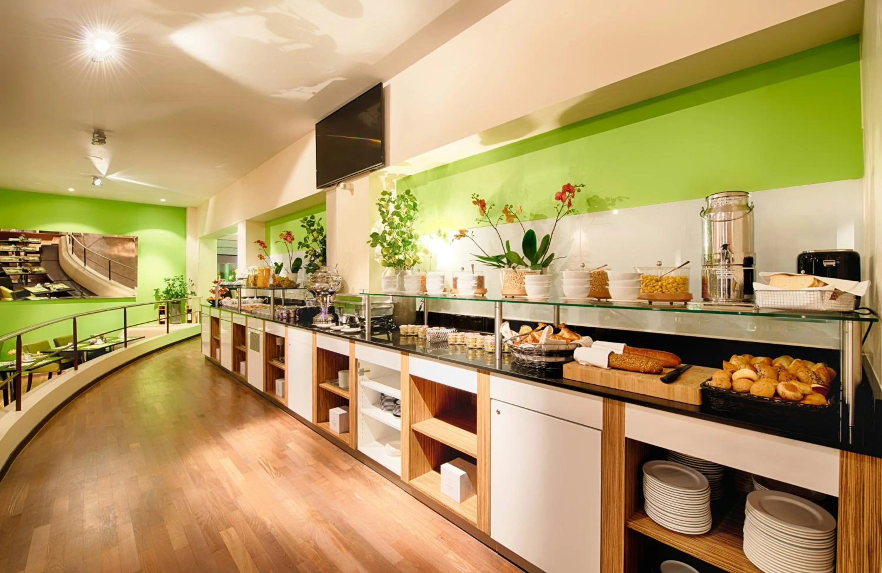 Buffet breakfast in Leonardo Boutique Hotel Rigihof Zurich