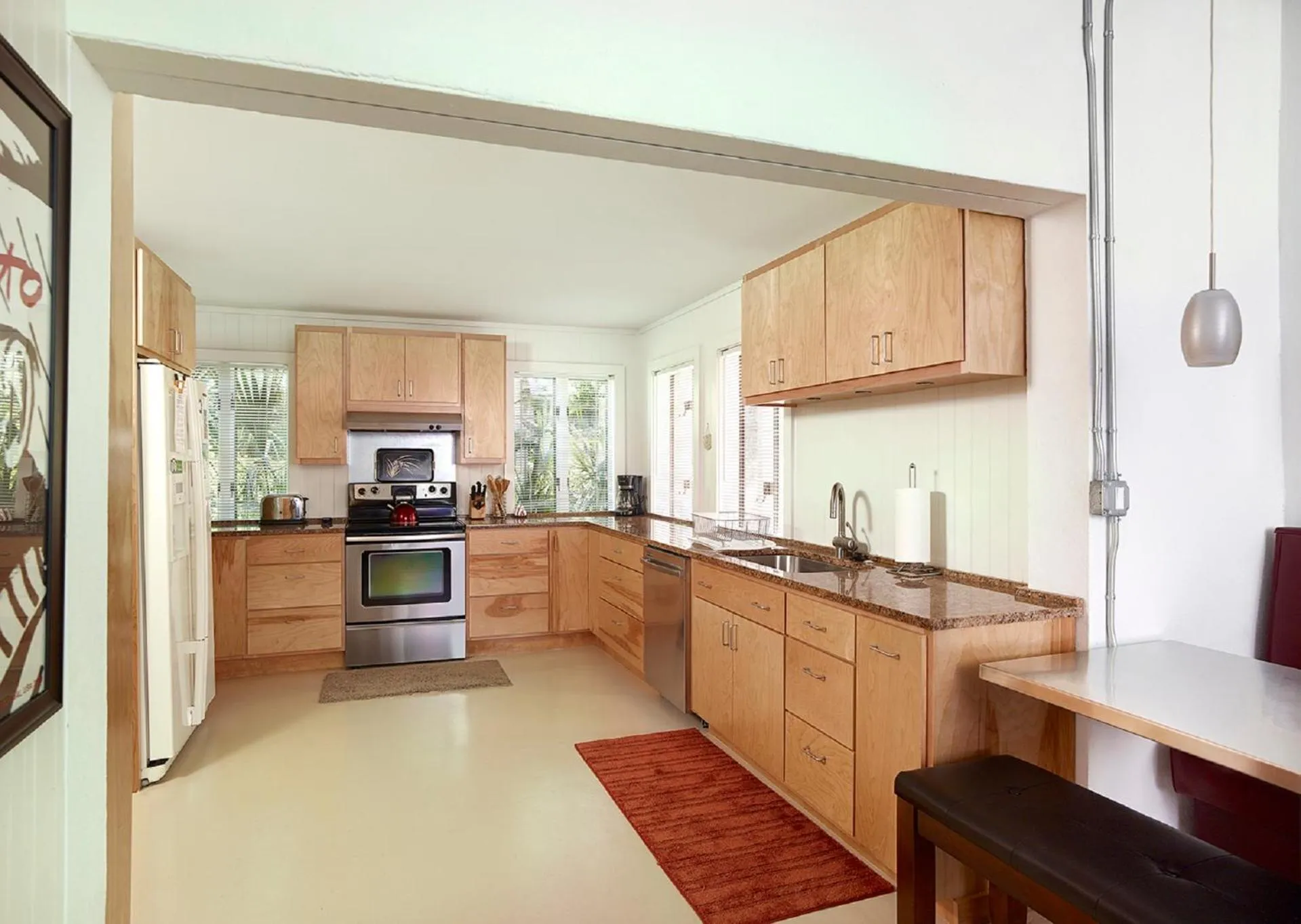 Kitchen or kitchenette in Folly Vacation 620 apartment w/bonus room, one block to the beach & pet friendly