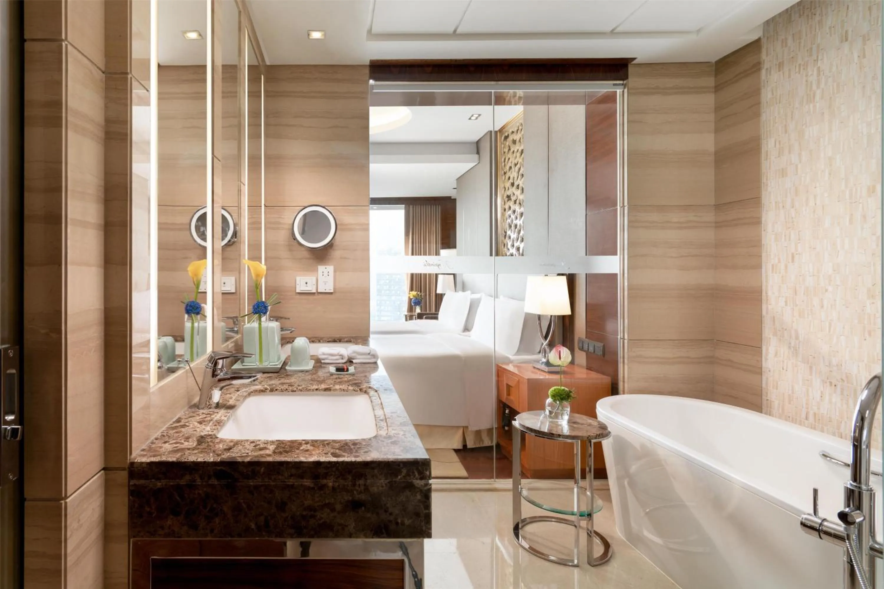 Bathroom, Bed in Kempinski Hotel Taiyuan