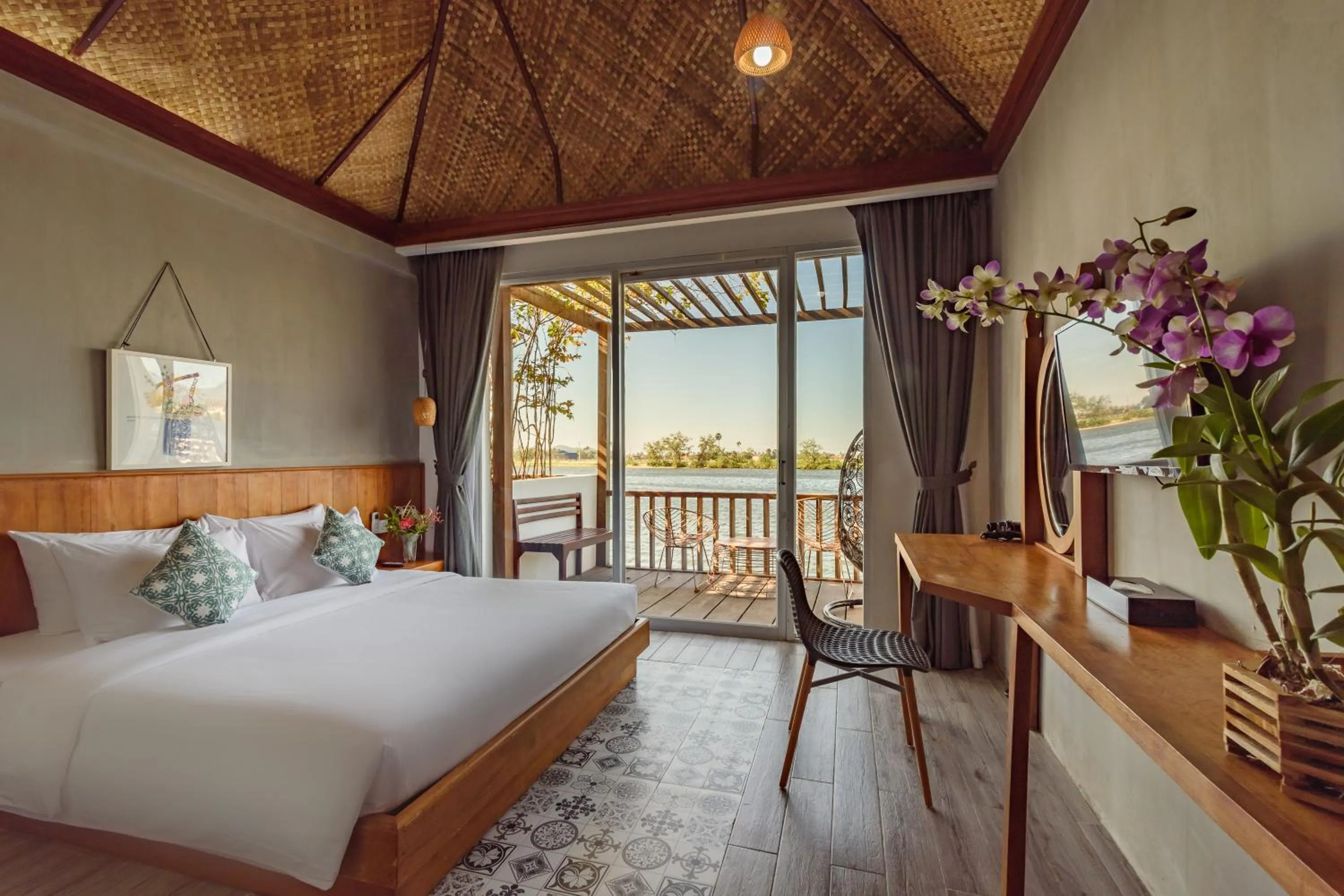 Balcony/Terrace, Bed in Phka Kravan Boutique