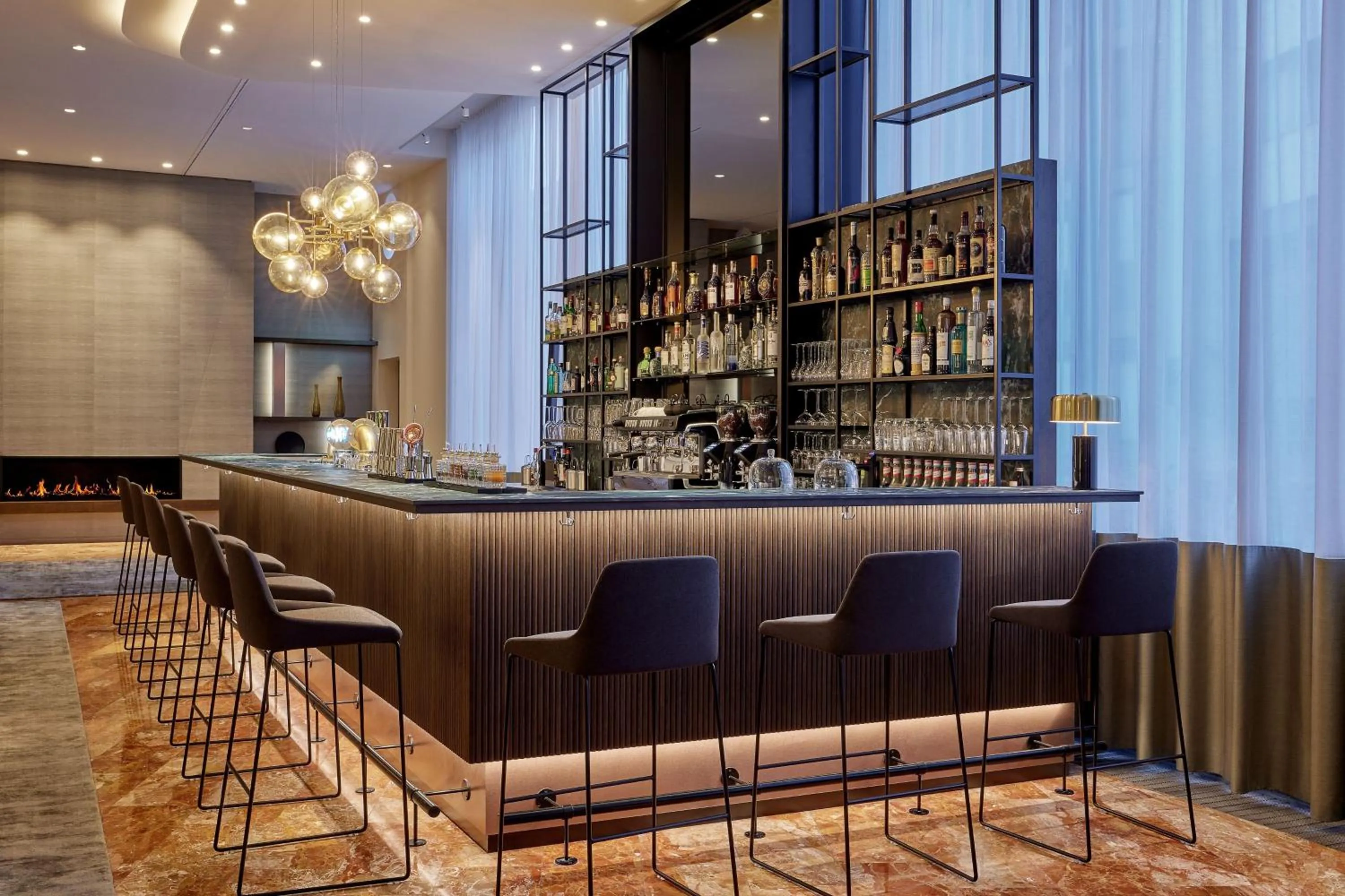 Lounge or bar in Basel Marriott Hotel