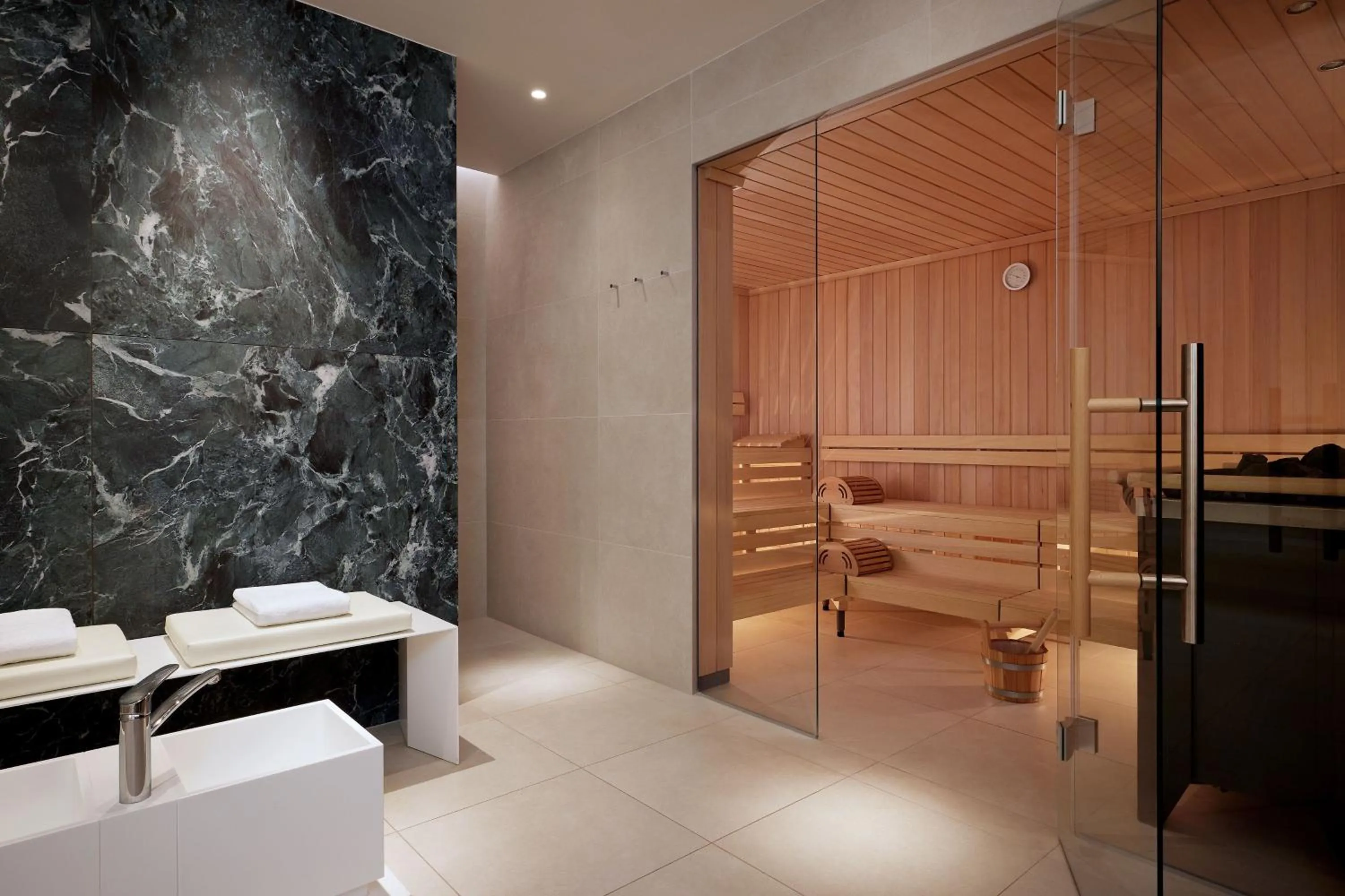 Spa and wellness centre/facilities in Basel Marriott Hotel