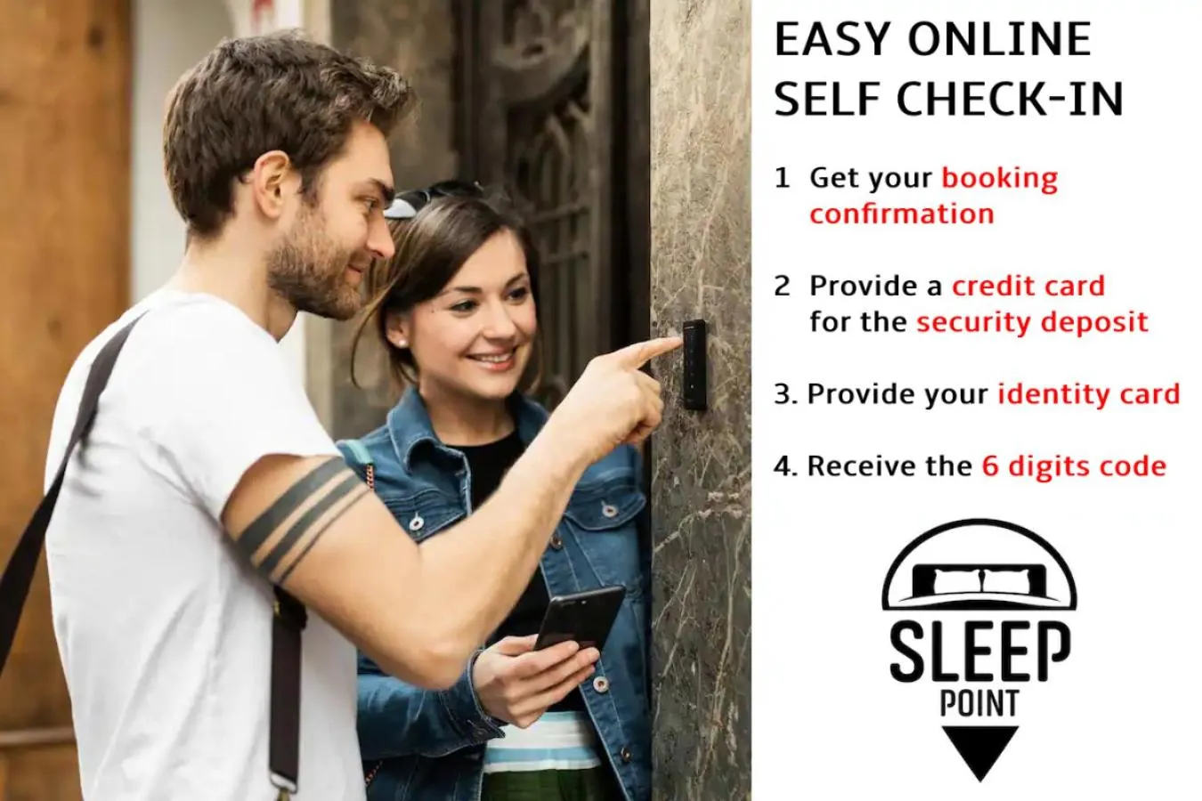 Logo/Certificate/Sign in Sleep Point - Self Check in Hotel