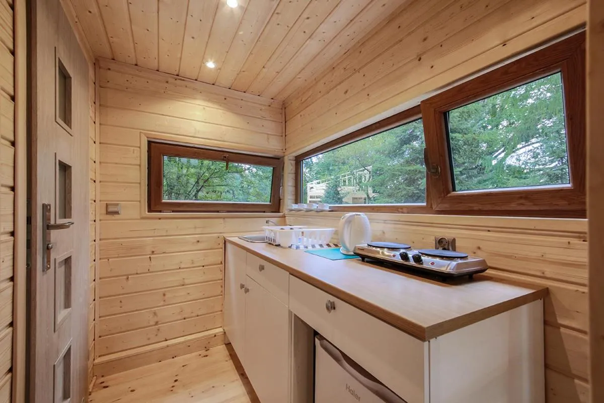 Kitchen or kitchenette in Apartamenty wśród drzew River Park SAUNA