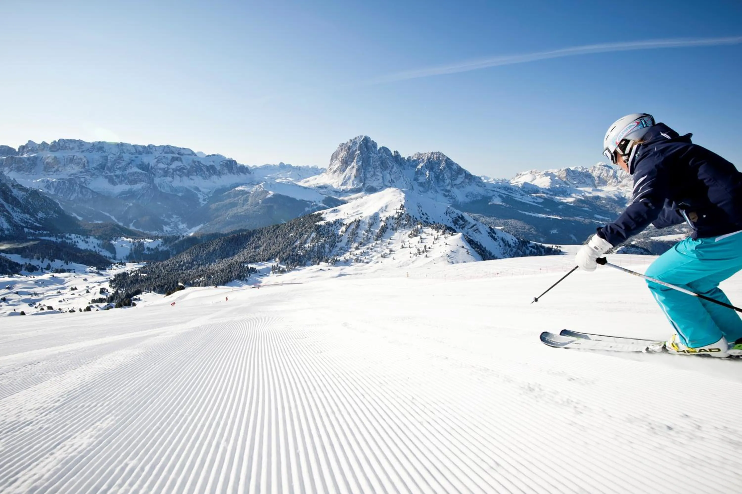 Skiing in Castel Maurn Dolomites