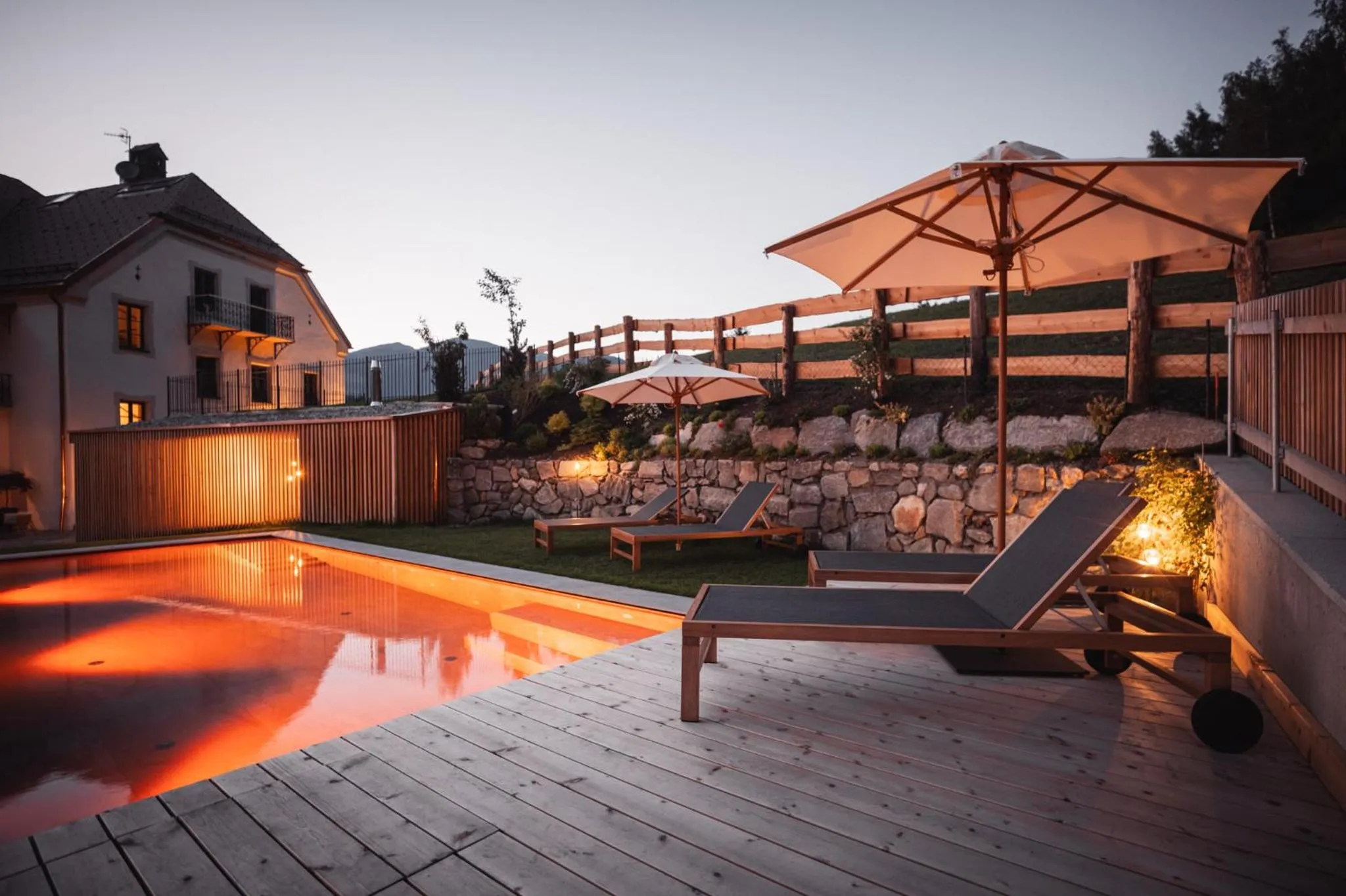 Swimming pool in Castel Maurn Dolomites