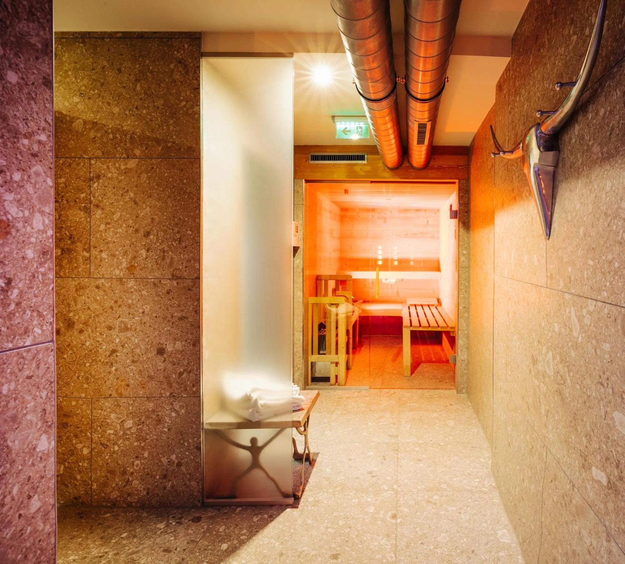 Sauna, Bed in Apartmenthotel Oberstdorf