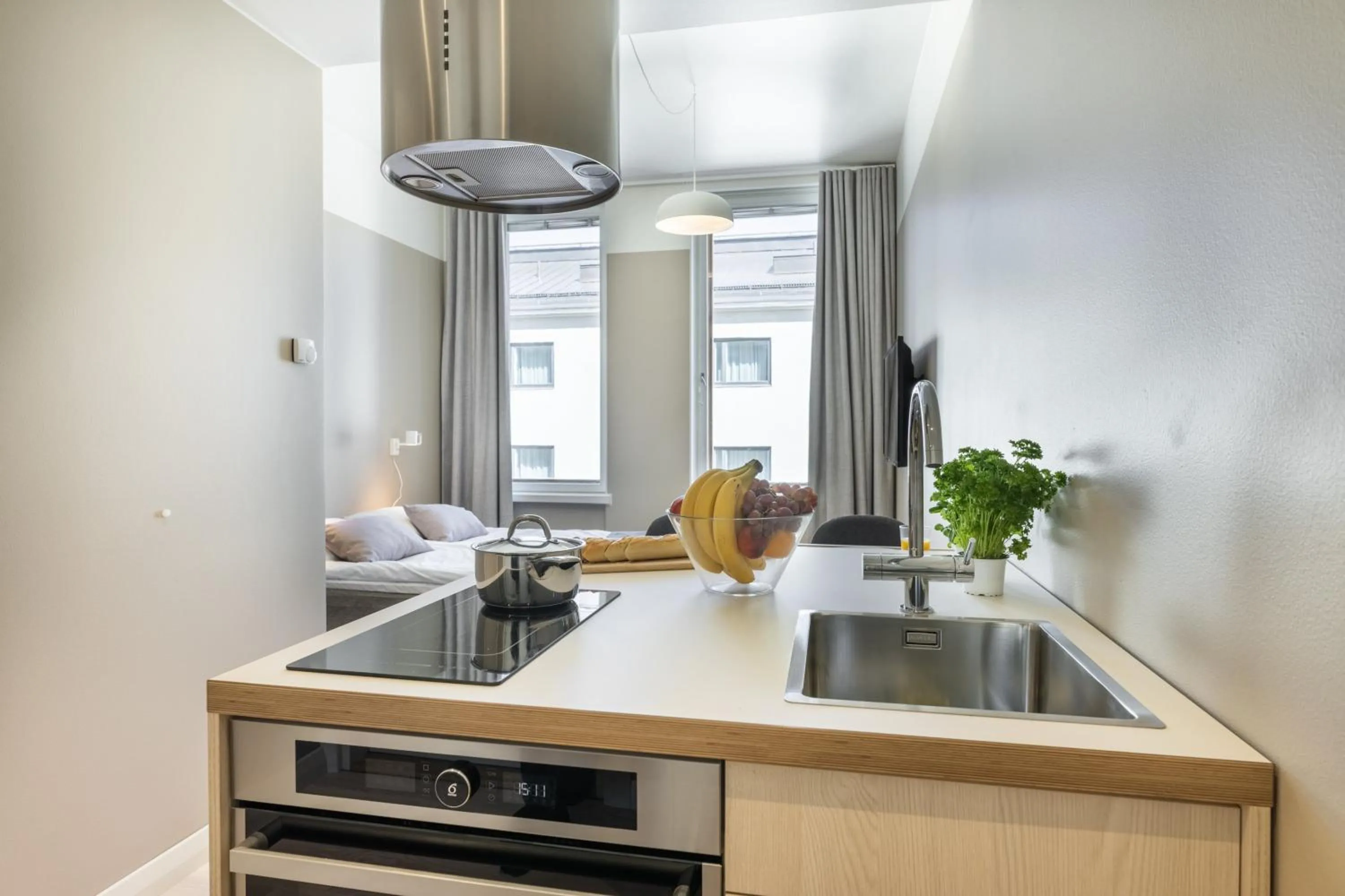 Kitchen or kitchenette in Forenom Aparthotel Vaasa