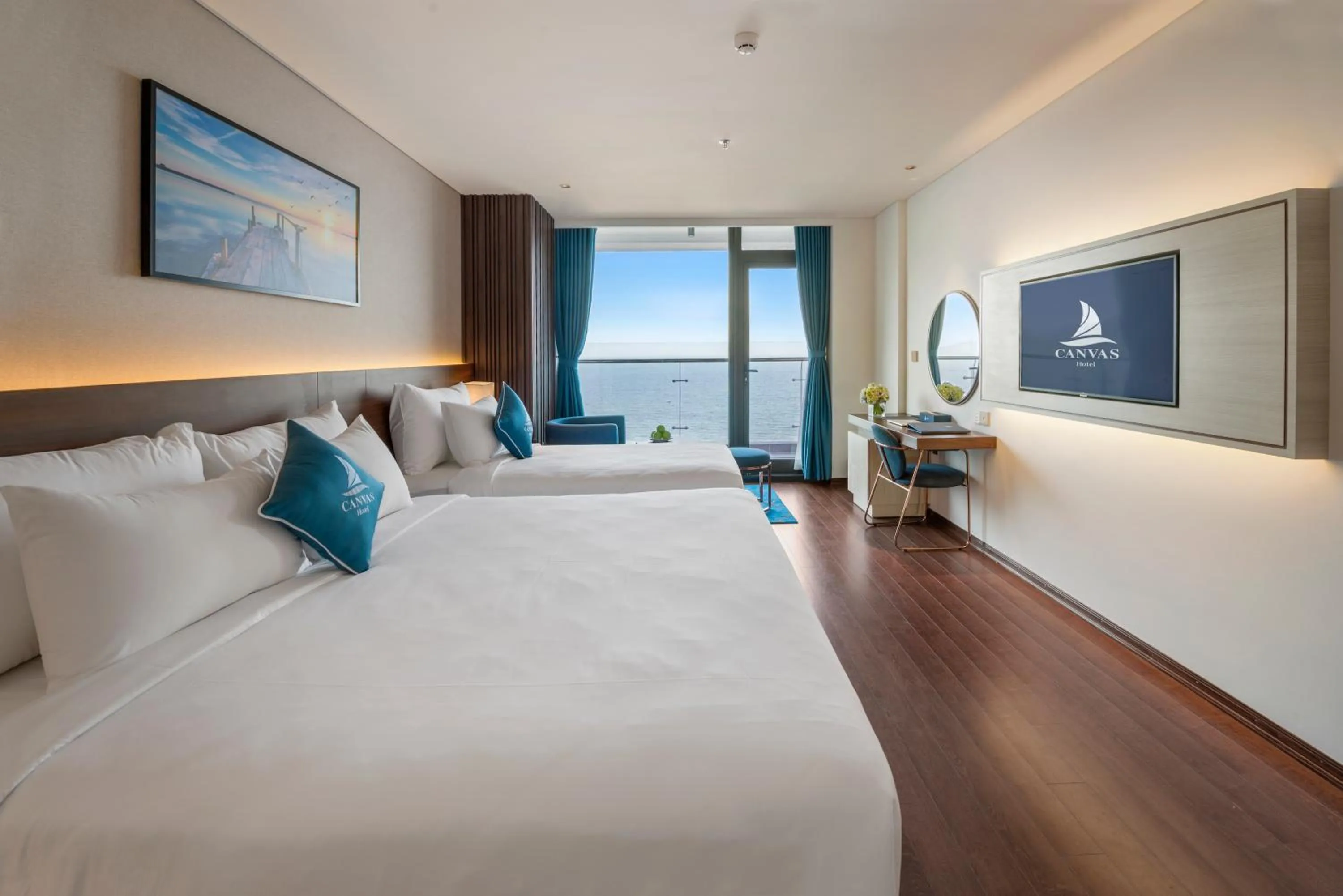 Bed in Canvas Danang Beach Hotel