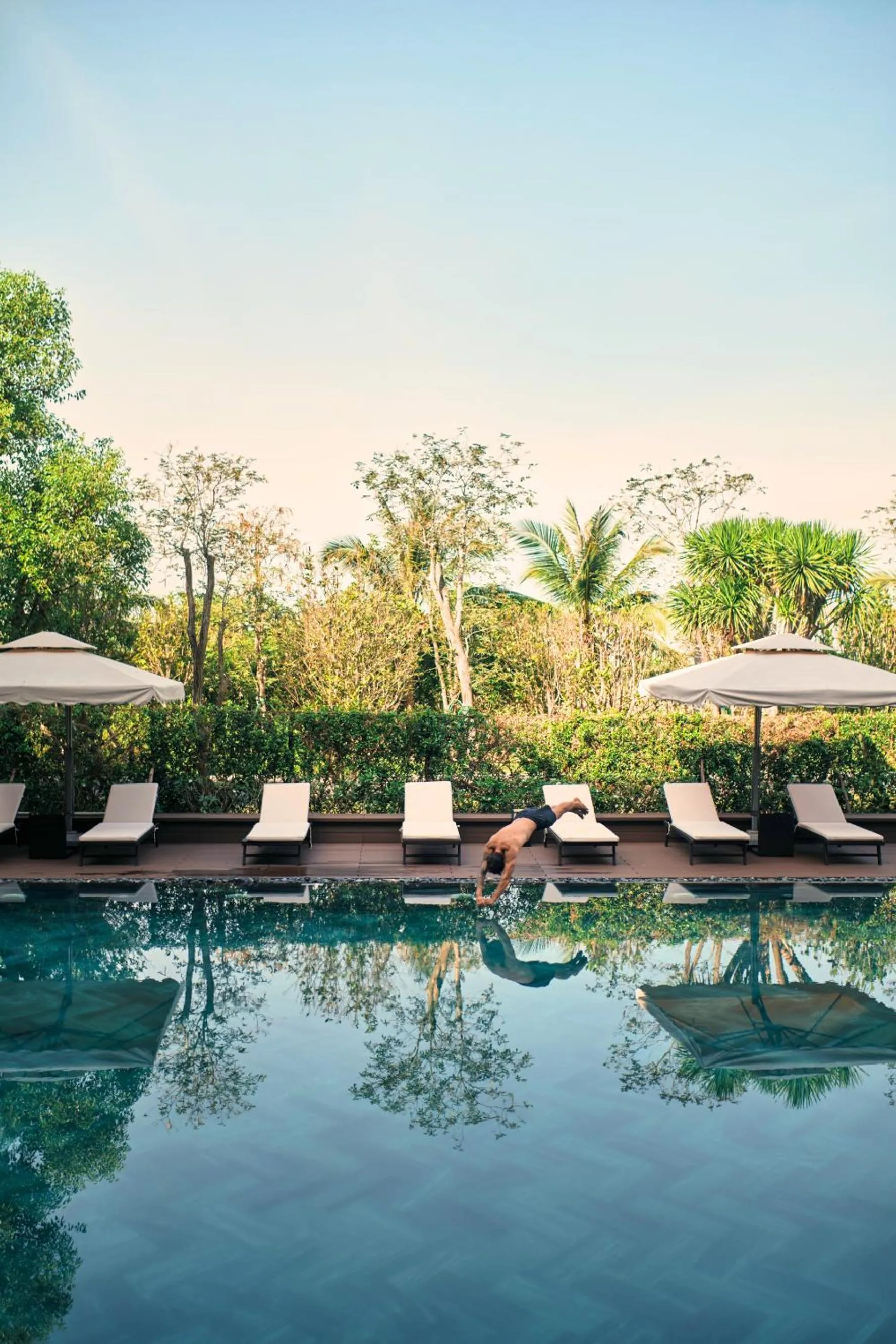 Swimming pool in Kobi Onsen Resort Hue, Affiliated by Melia