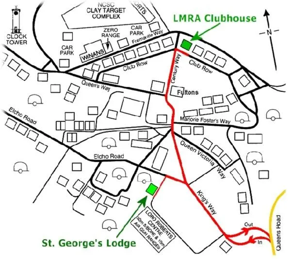 Restaurant/places to eat in St George's Lodge, Bisley