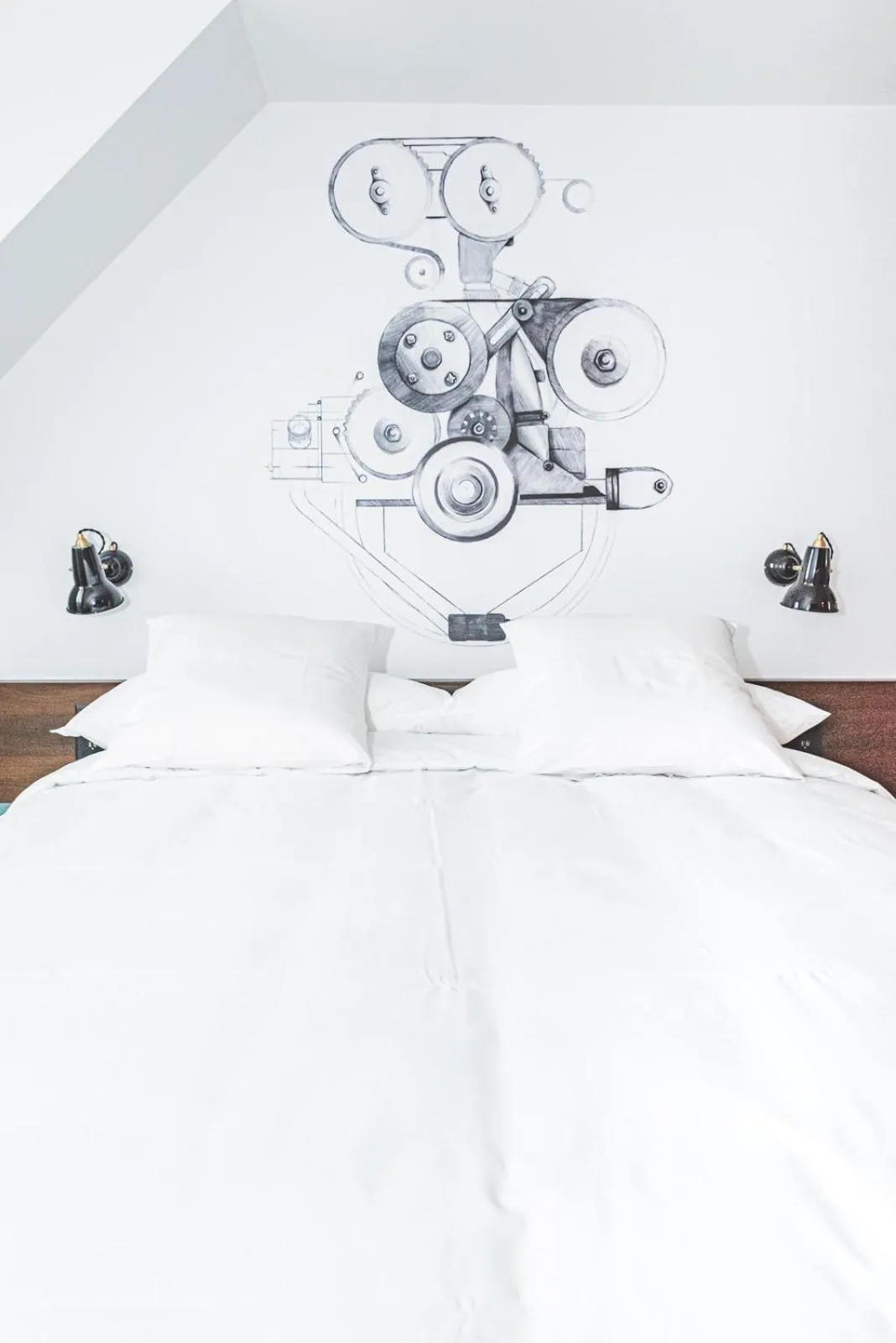 Bed in Hotel Bernina Geneva