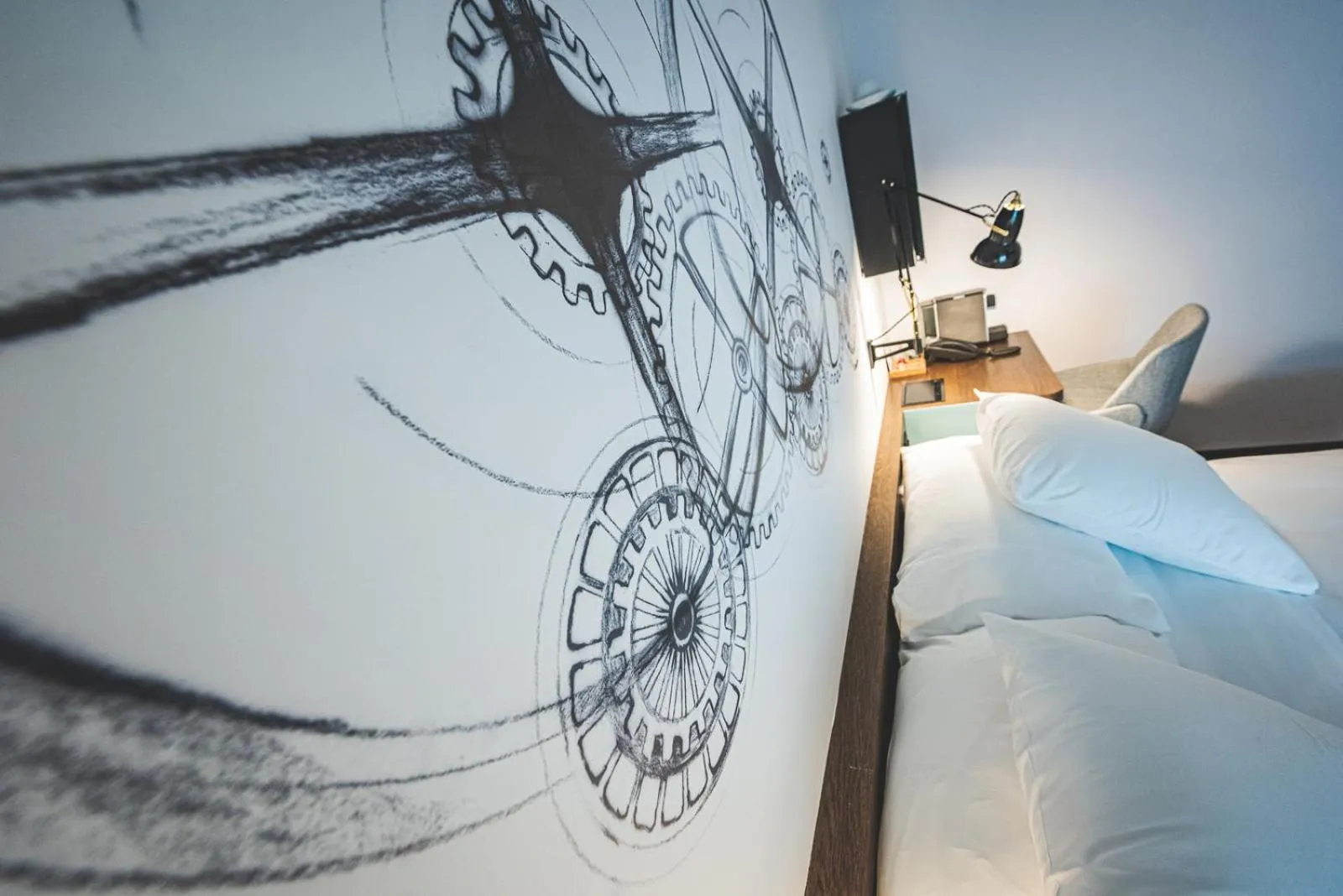 Bed in Hotel Bernina Geneva