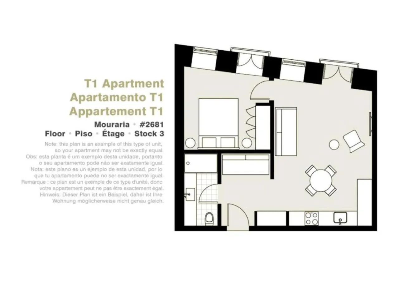 Floor plan in Lisbon Serviced Apartments - Mouraria