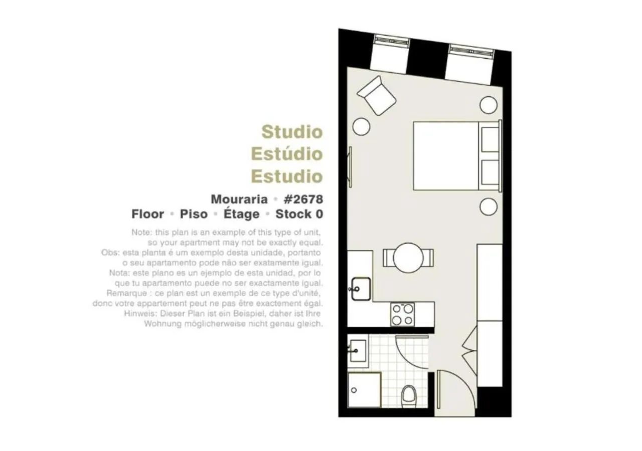 Floor plan in Lisbon Serviced Apartments - Mouraria