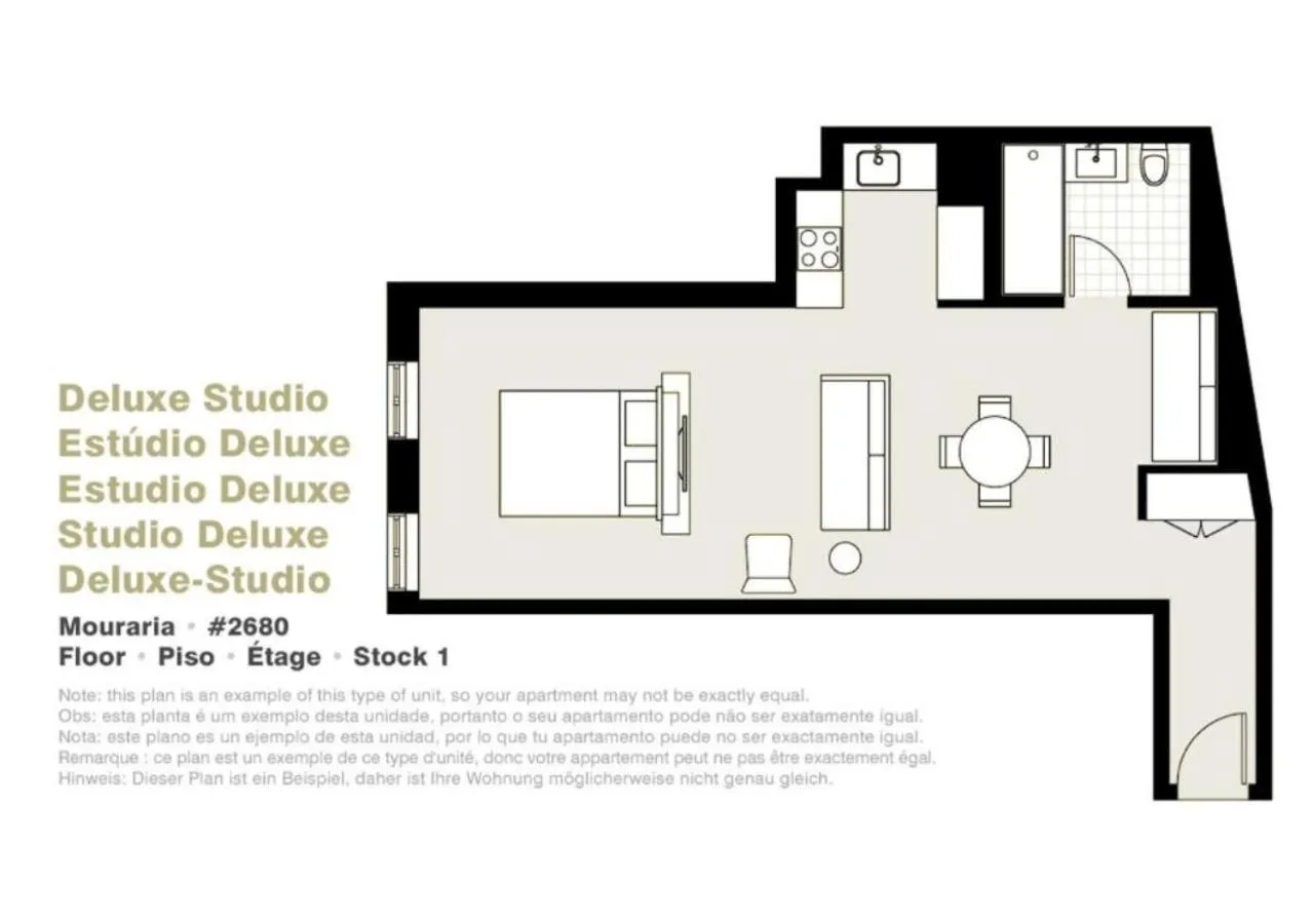 Floor plan in Lisbon Serviced Apartments - Mouraria