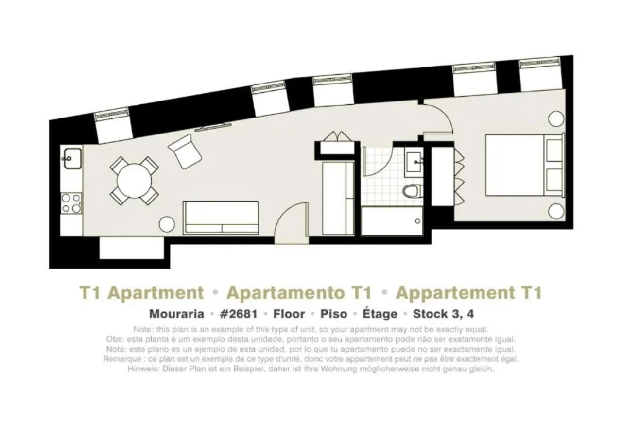 Floor plan in Lisbon Serviced Apartments - Mouraria