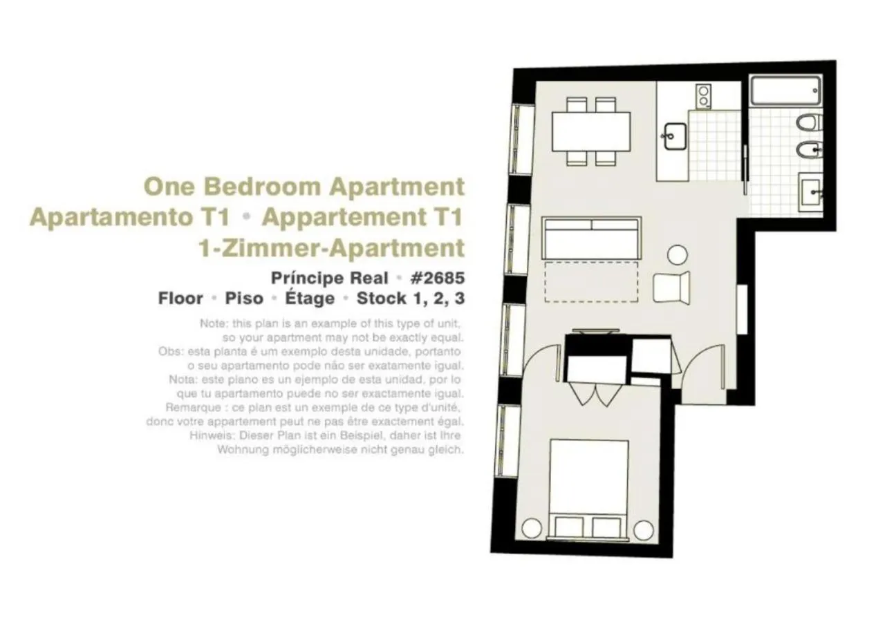 Floor plan in Lisbon Serviced Apartments - Principe Real