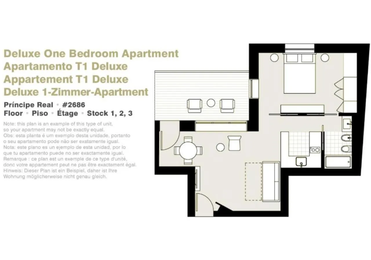 Floor plan in Lisbon Serviced Apartments - Principe Real