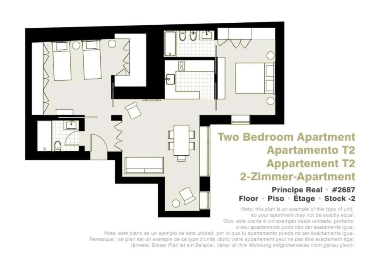 Floor plan in Lisbon Serviced Apartments - Principe Real